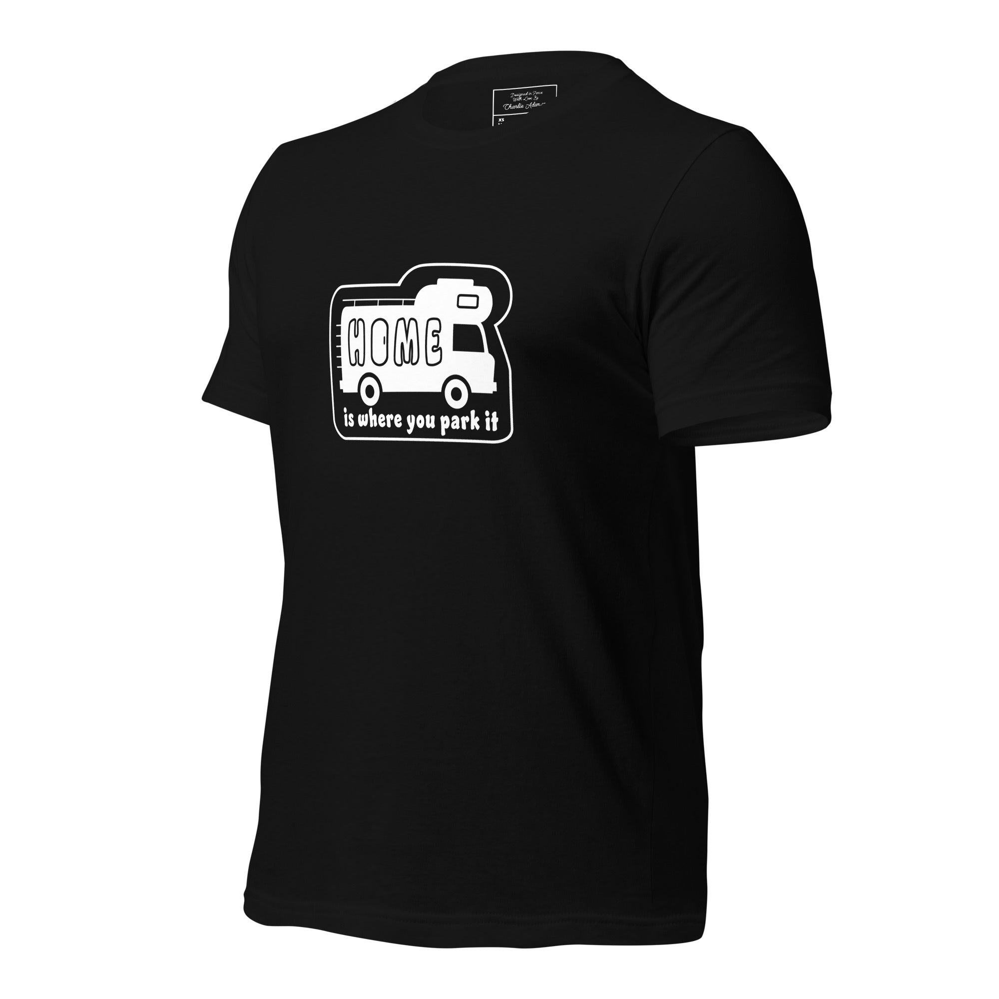 Unisex cotton t-shirt Bold Camper Van on dark colors