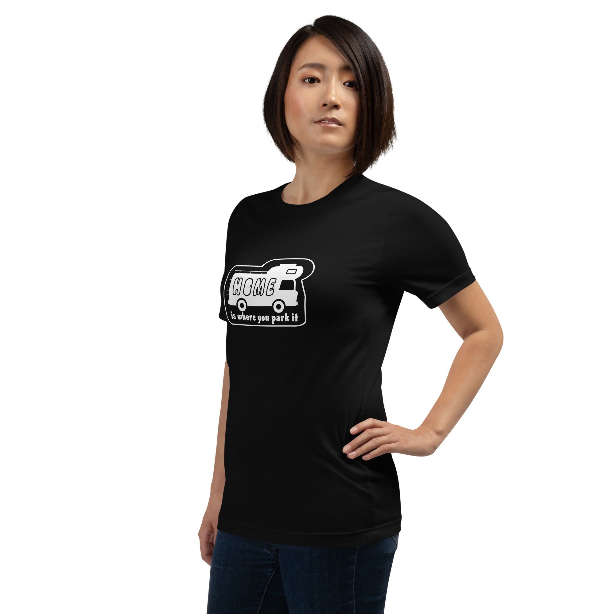 Unisex cotton t-shirt Bold Camper Van on dark colors