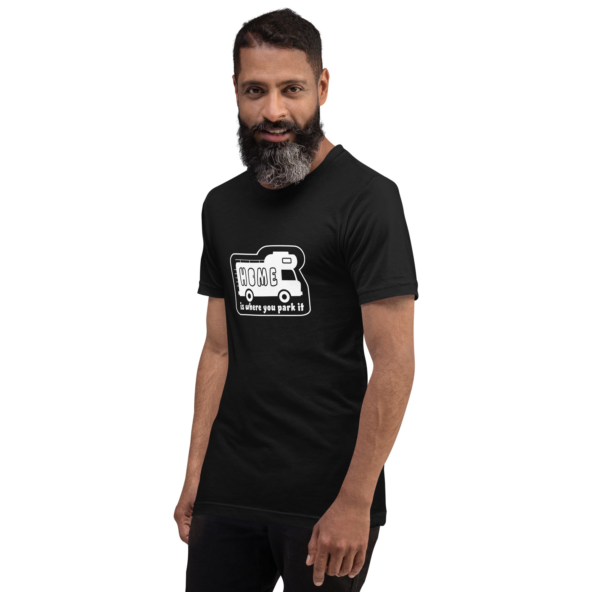 Unisex cotton t-shirt Bold Camper Van on dark colors