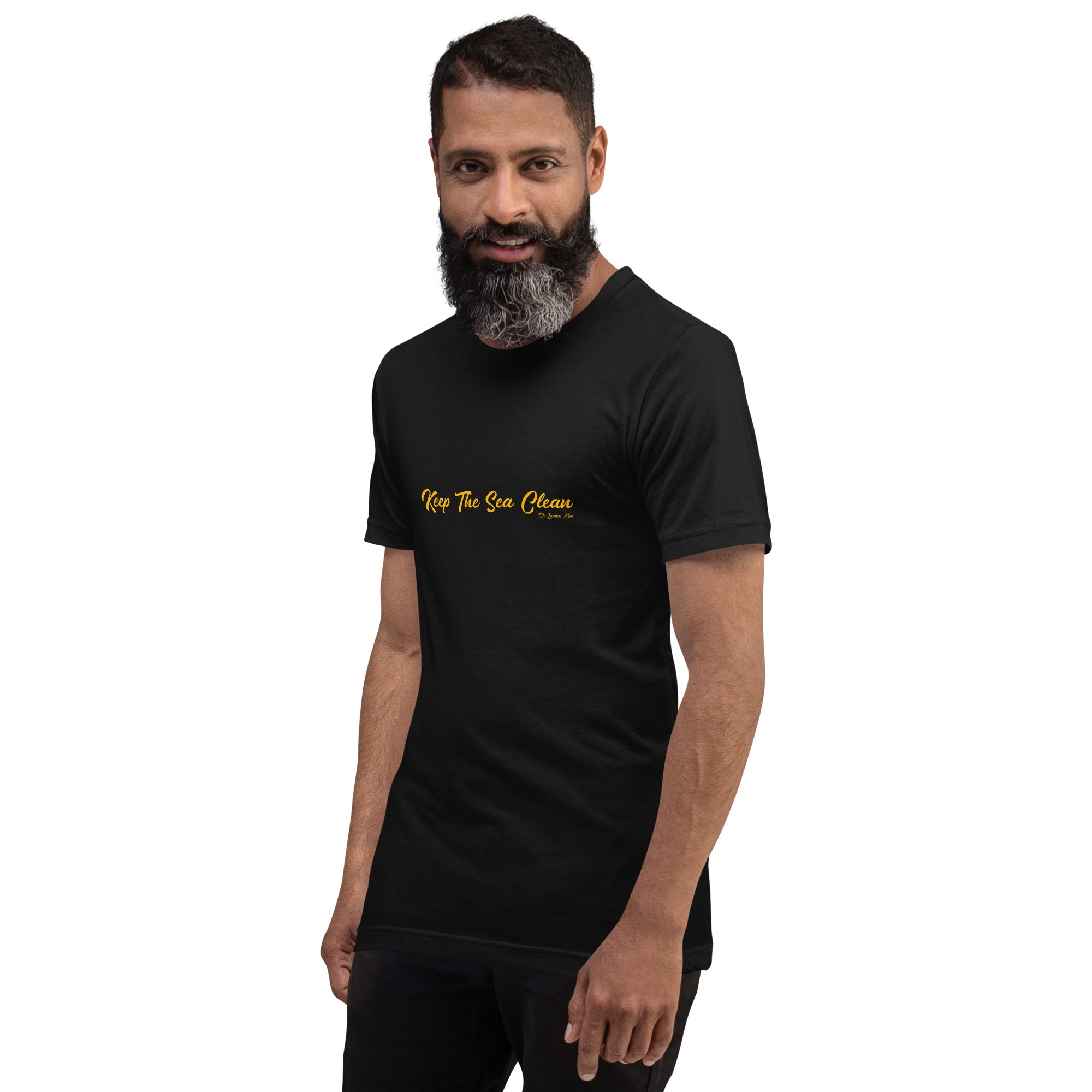 Unisex cotton t-shirt Keep The Sea Clean Gold on dark colors