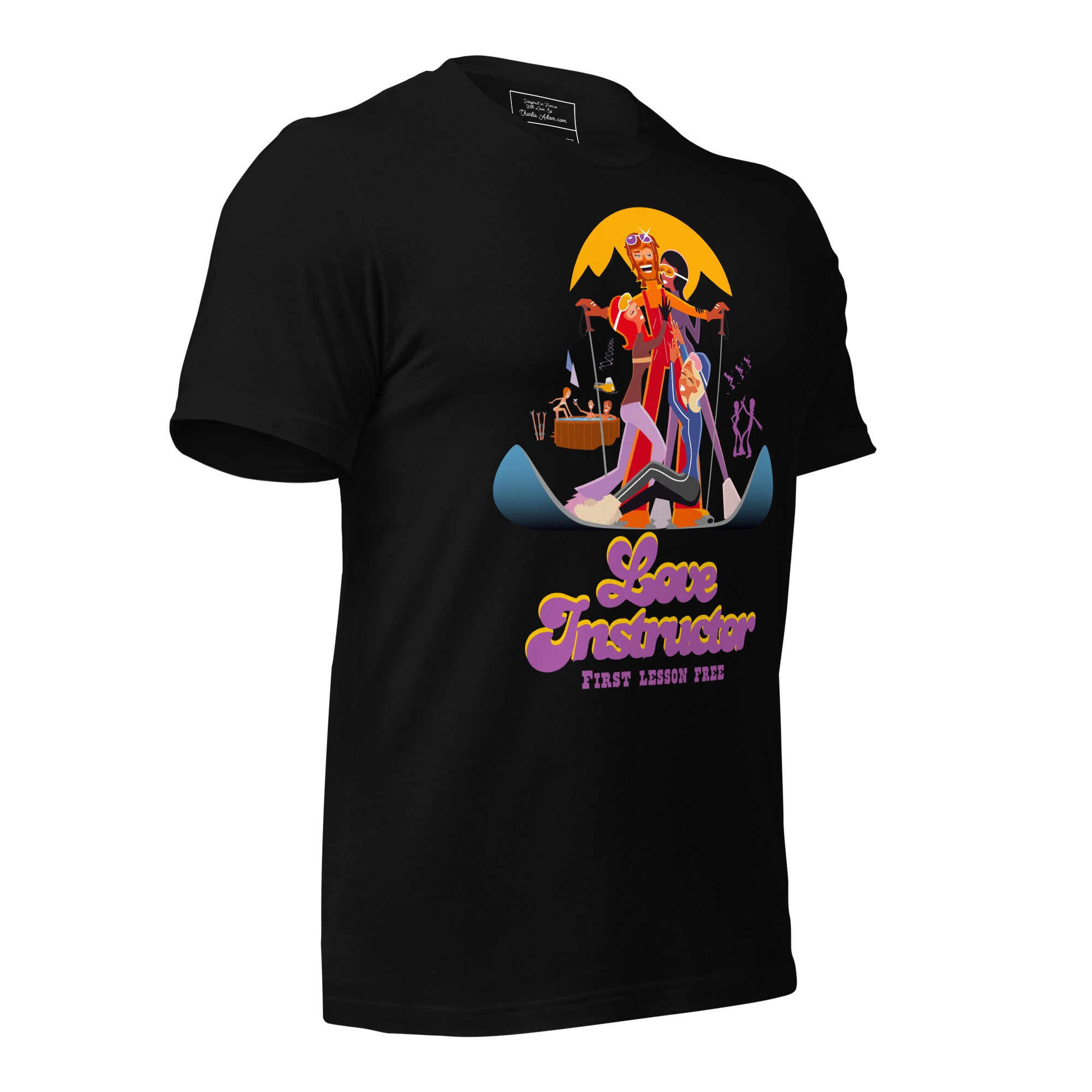 T-shirt en coton unisexe Love instructor First lesson free sur couleurs foncées