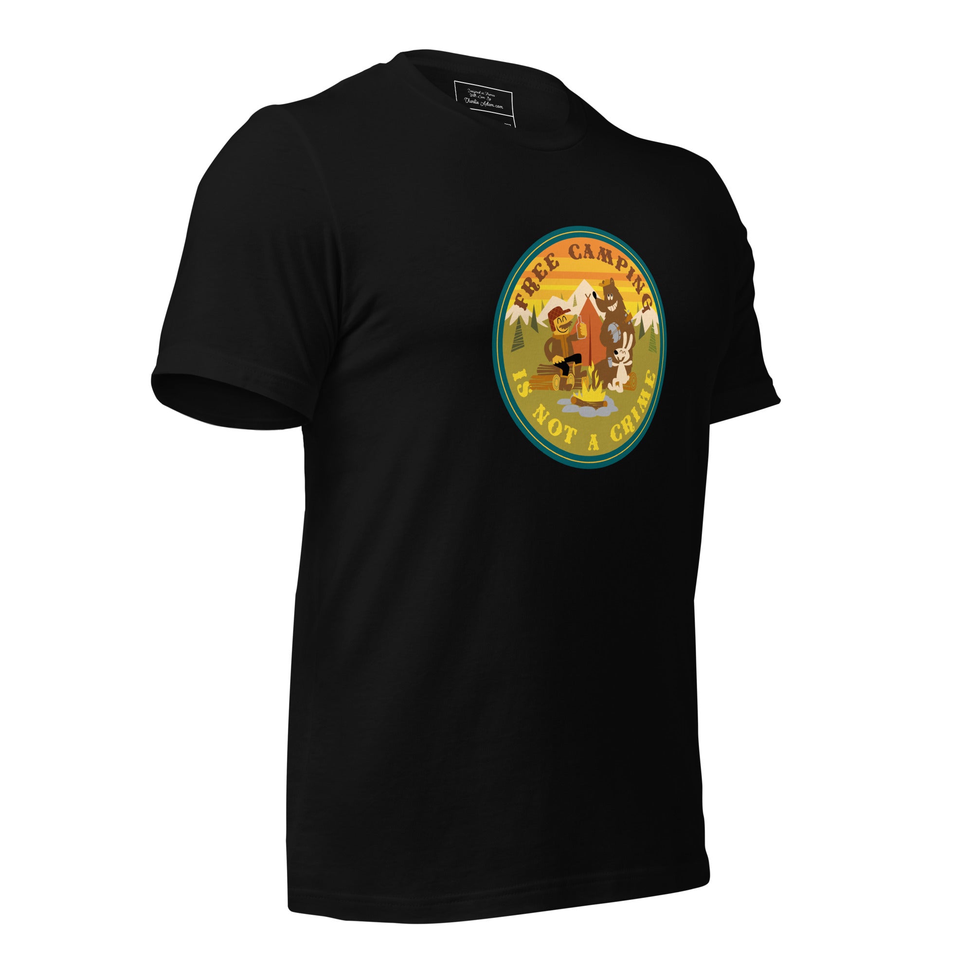 Unisex cotton t-shirt Free Camping is not a Crime on dark colors