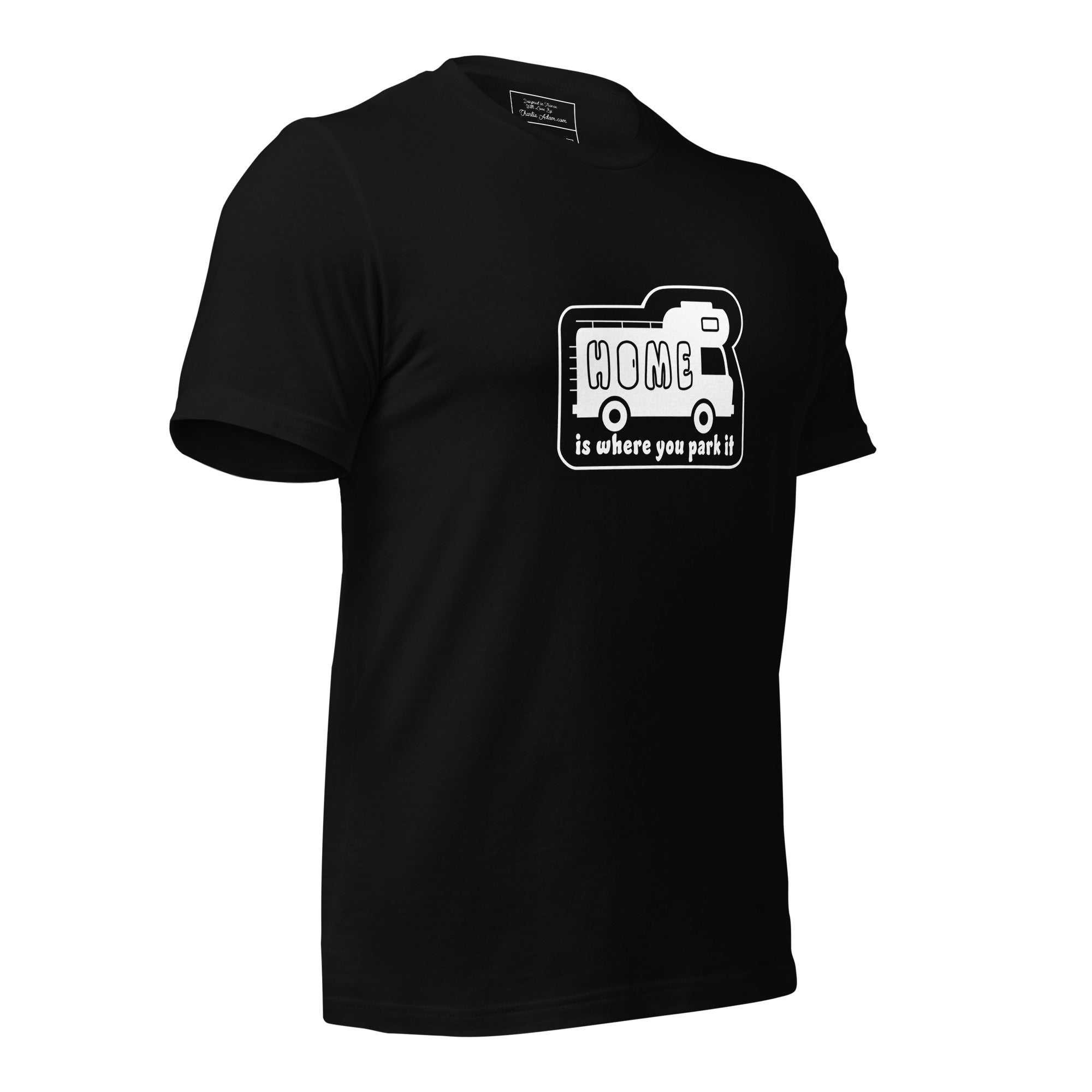 Unisex cotton t-shirt Bold Camper Van on dark colors