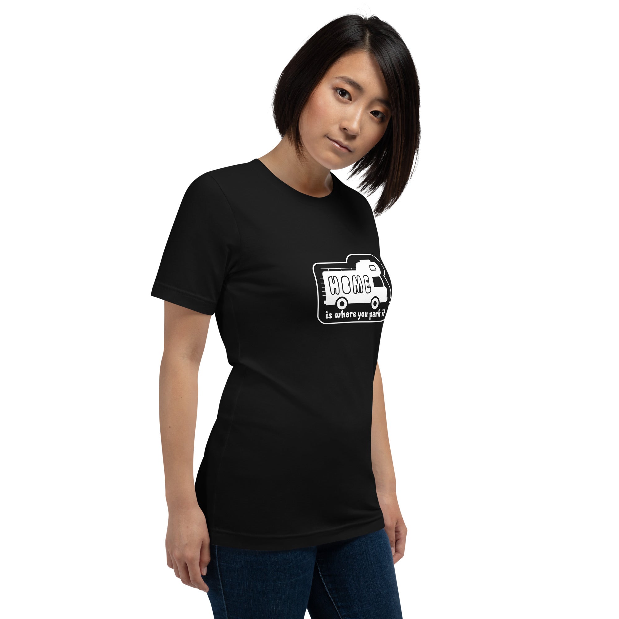 Unisex cotton t-shirt Bold Camper Van on dark colors
