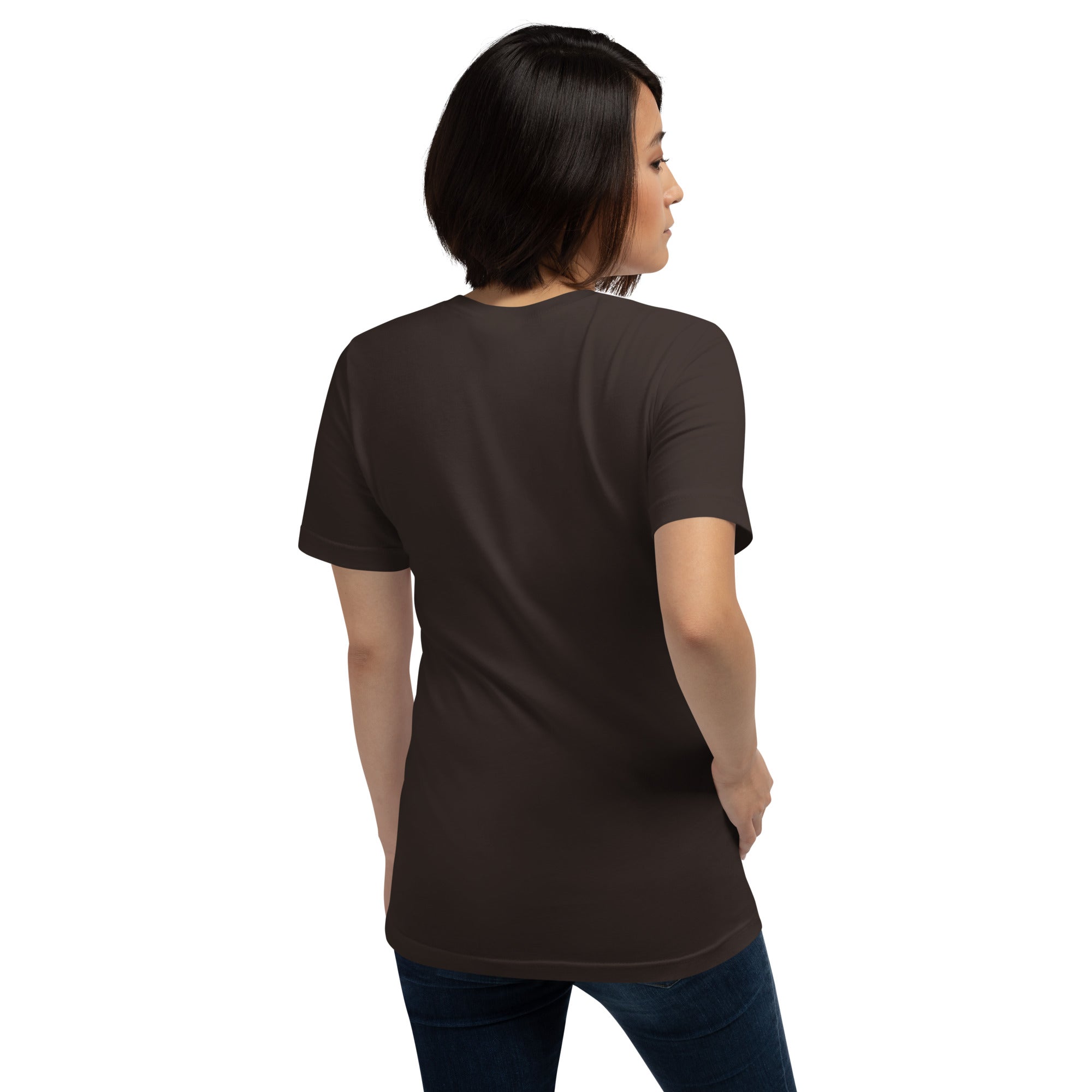 T-shirt en coton unisexe The Skiing Cowgirl sur couleurs foncées