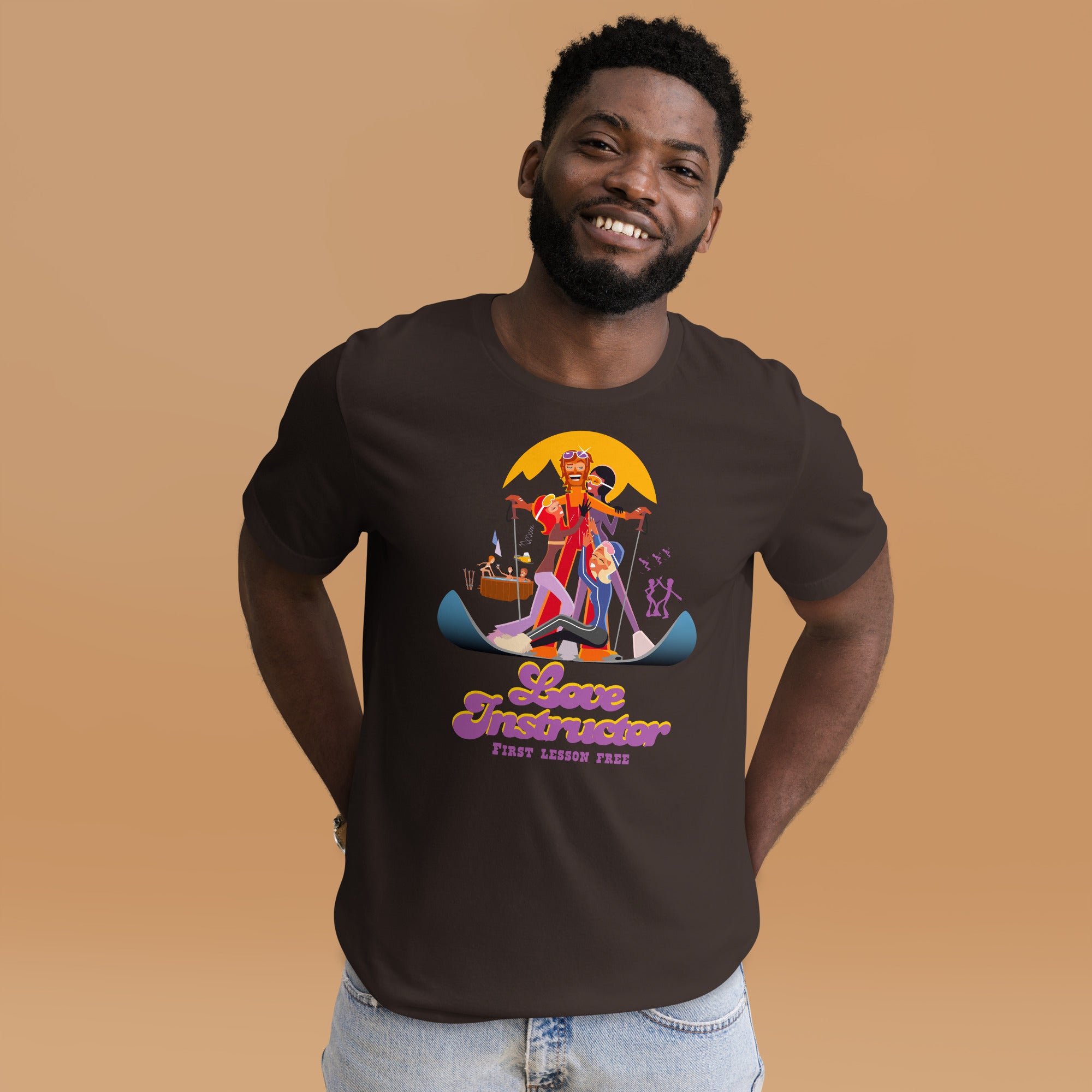 T-shirt en coton unisexe Love instructor First lesson free sur couleurs foncées