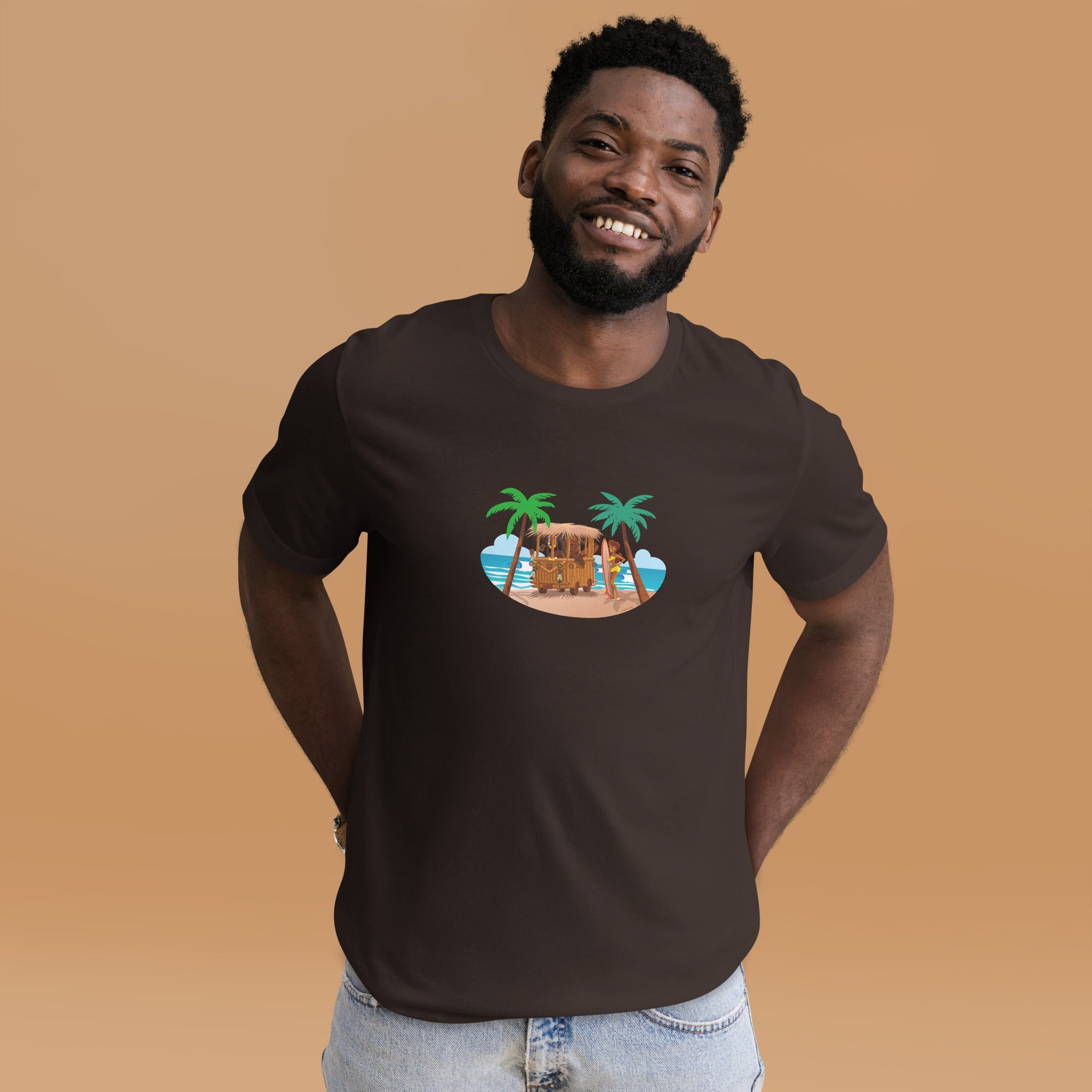 Unisex t-shirt Tiki Kombi on dark colors