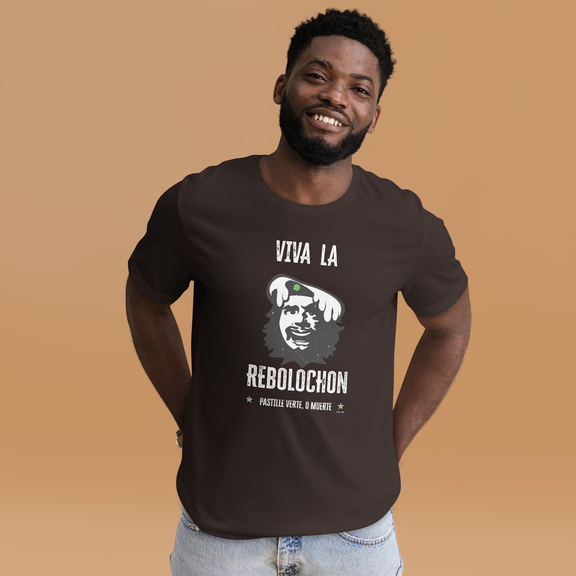T-shirt en coton unisexe Viva la Rebolochon sur couleurs foncées