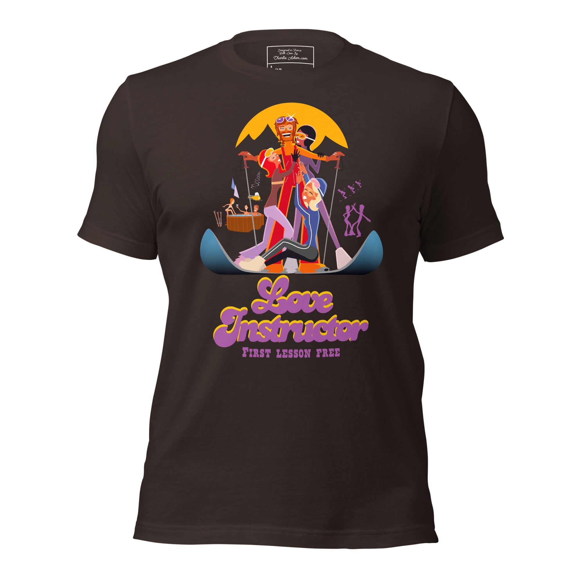 T-shirt en coton unisexe Love instructor First lesson free sur couleurs foncées