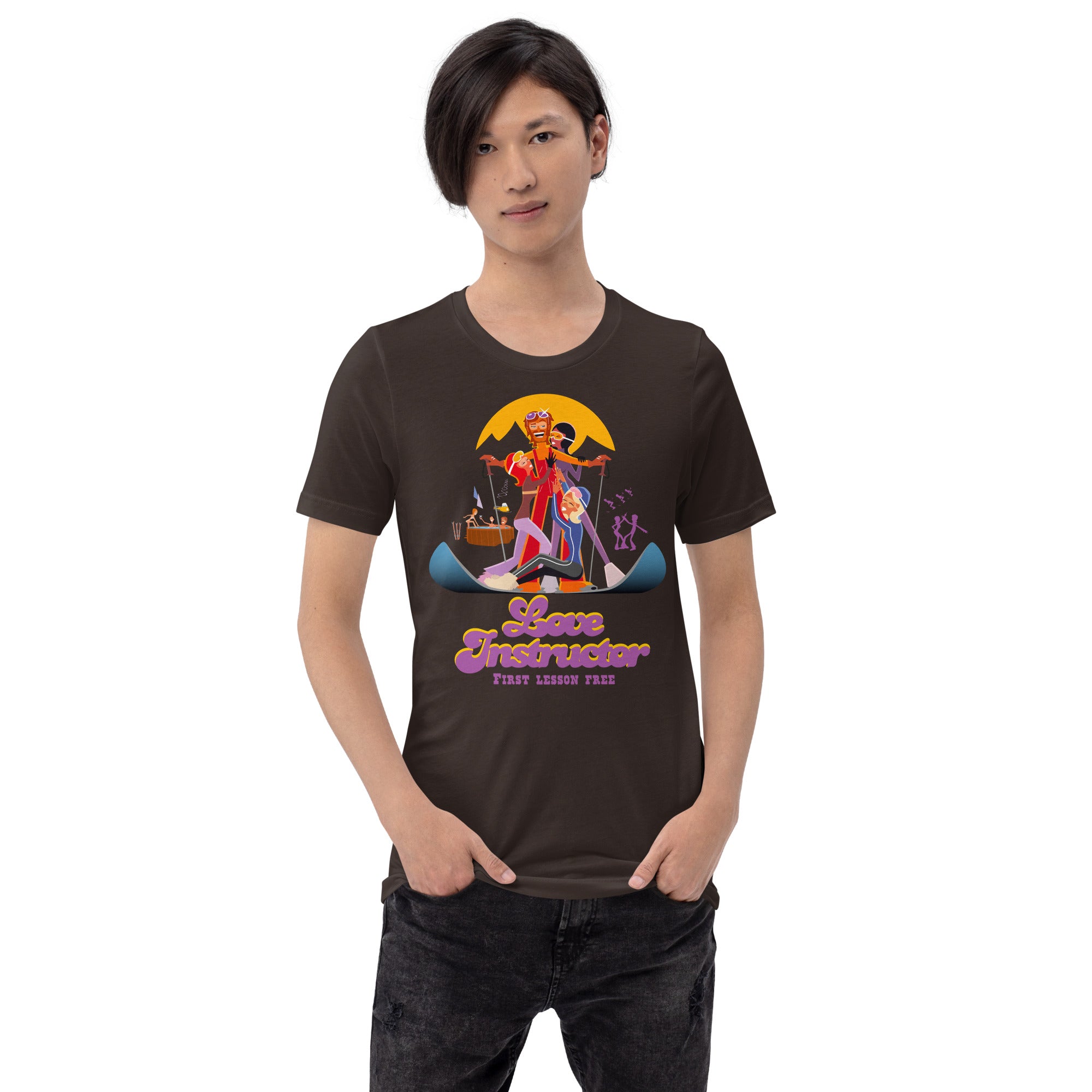 T-shirt en coton unisexe Love instructor First lesson free sur couleurs foncées