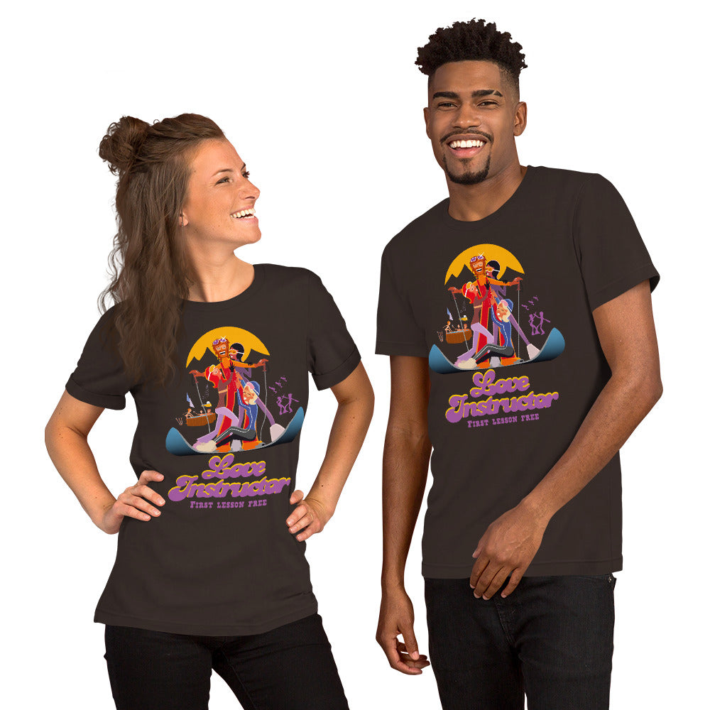 T-shirt en coton unisexe Love instructor First lesson free sur couleurs foncées