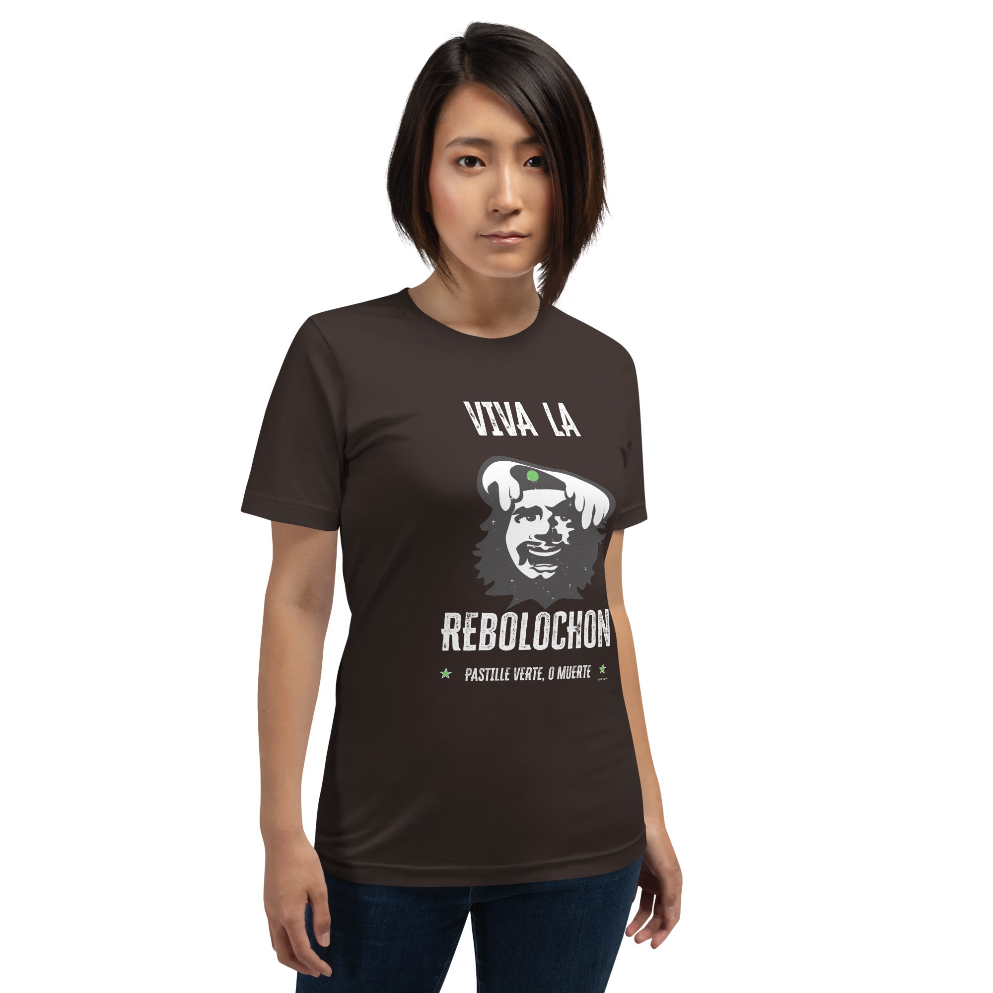 T-shirt en coton unisexe Viva la Rebolochon sur couleurs foncées