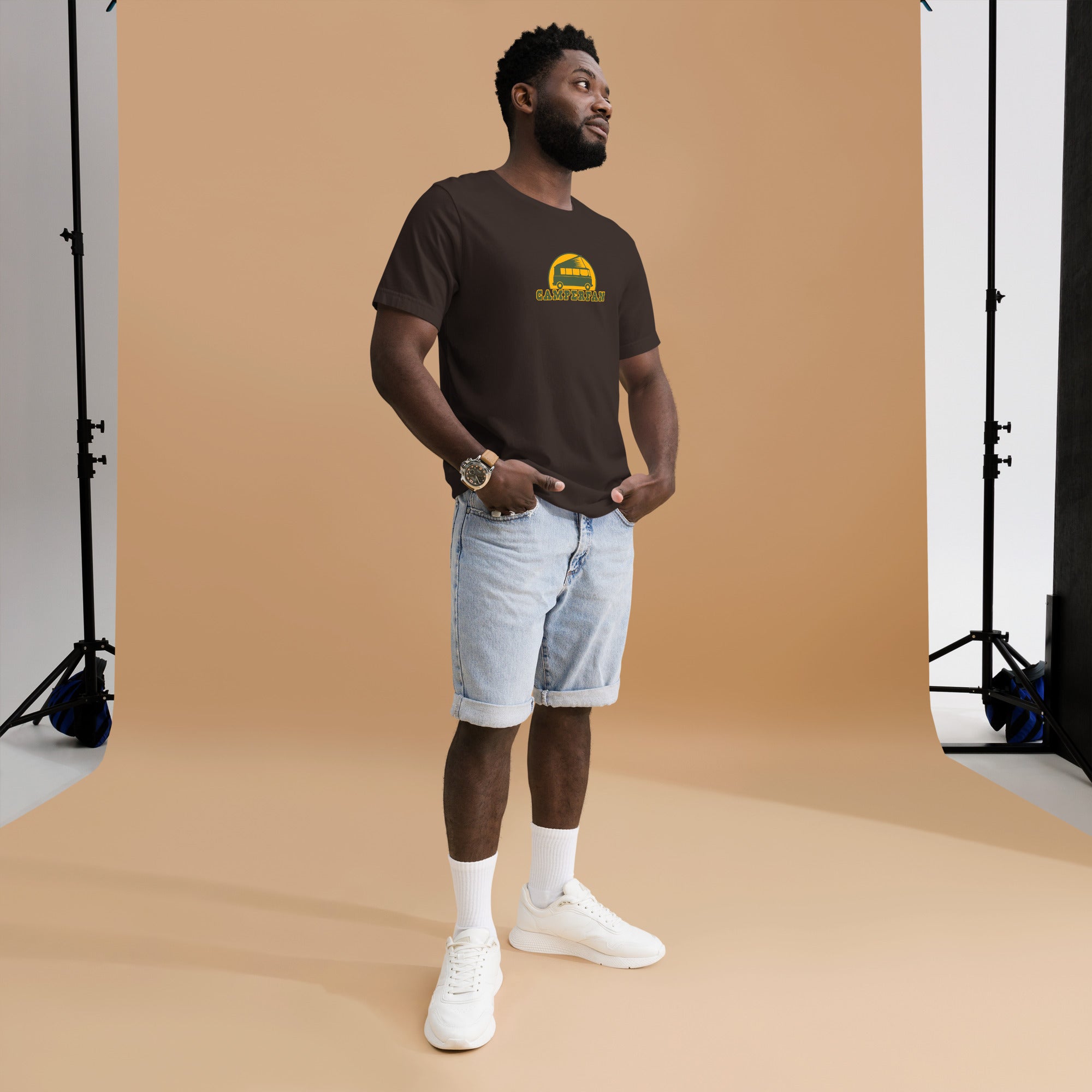 Unisex cotton t-shirt Camperfan on dark colors
