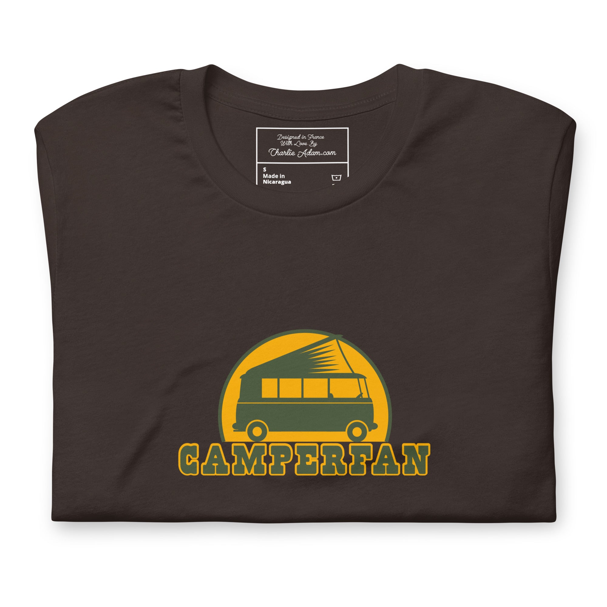 Unisex cotton t-shirt Camperfan on dark colors