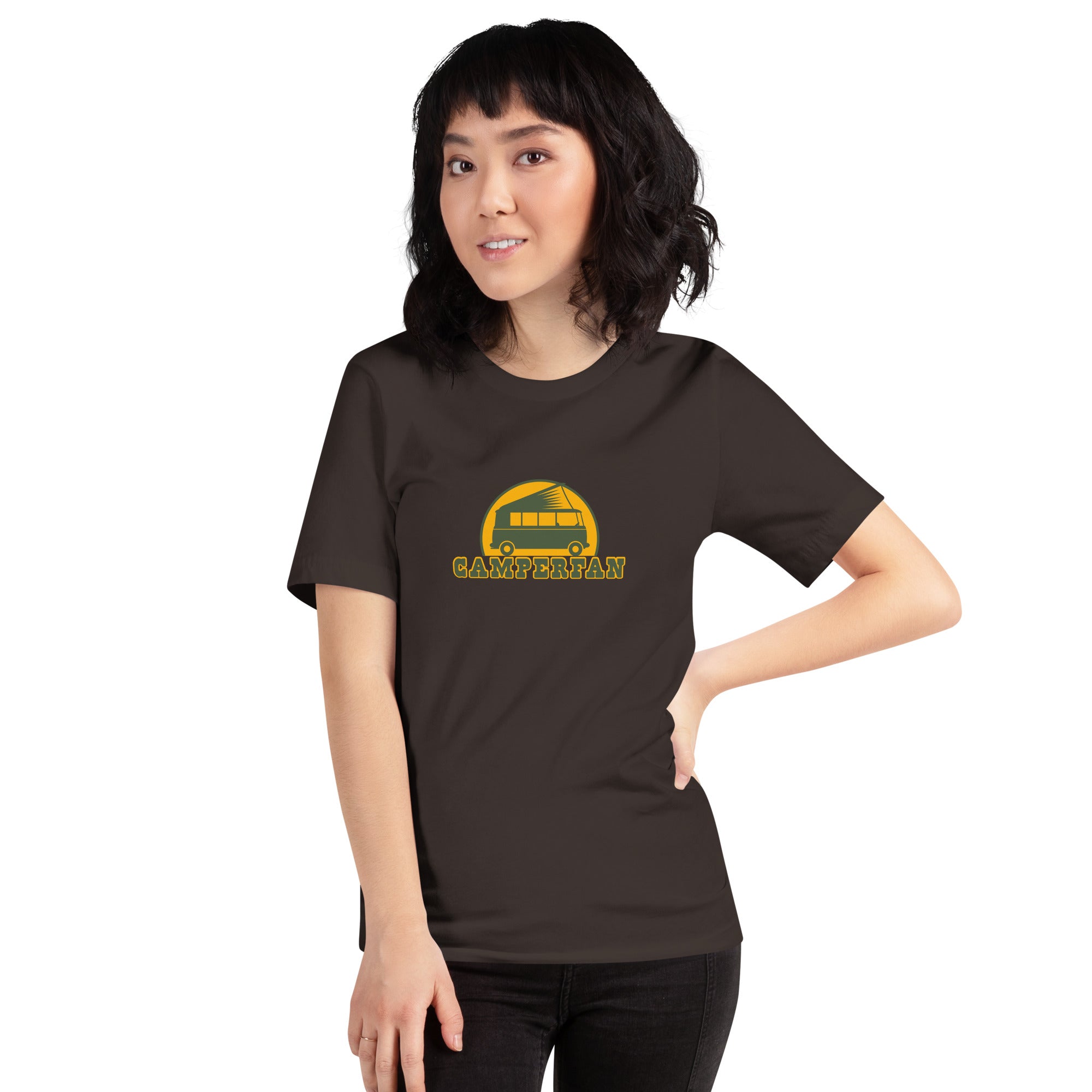 Unisex cotton t-shirt Camperfan on dark colors