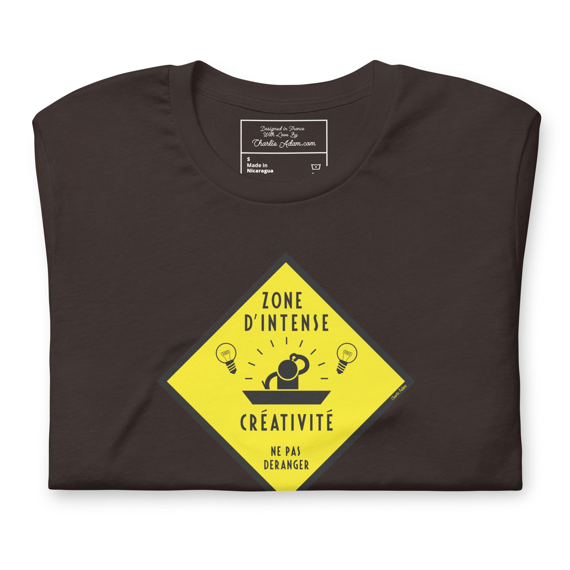 Unisex cotton t-shirt Zone d'intense créativité, Ne pas déranger on dark colors