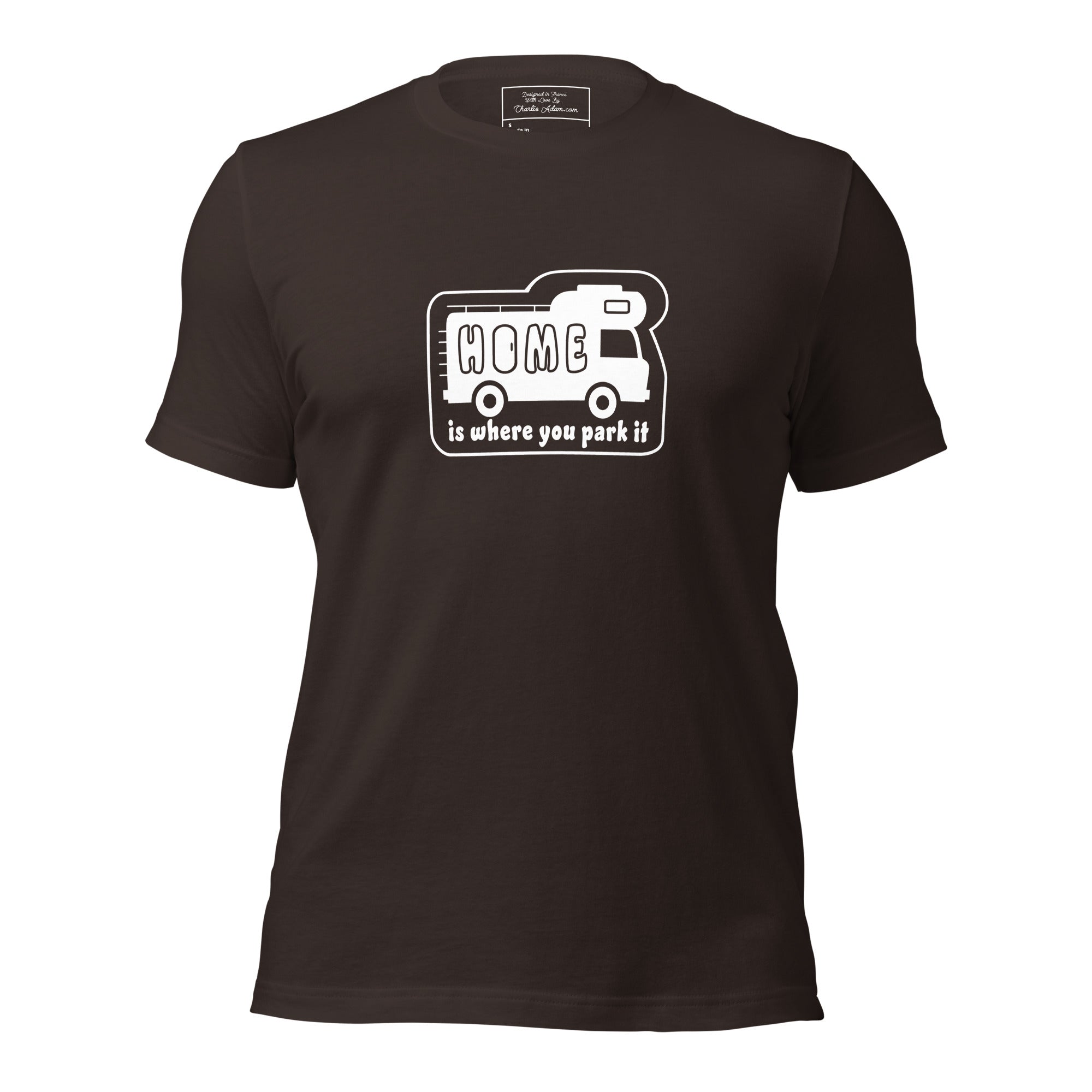 Unisex cotton t-shirt Bold Camper Van on dark colors