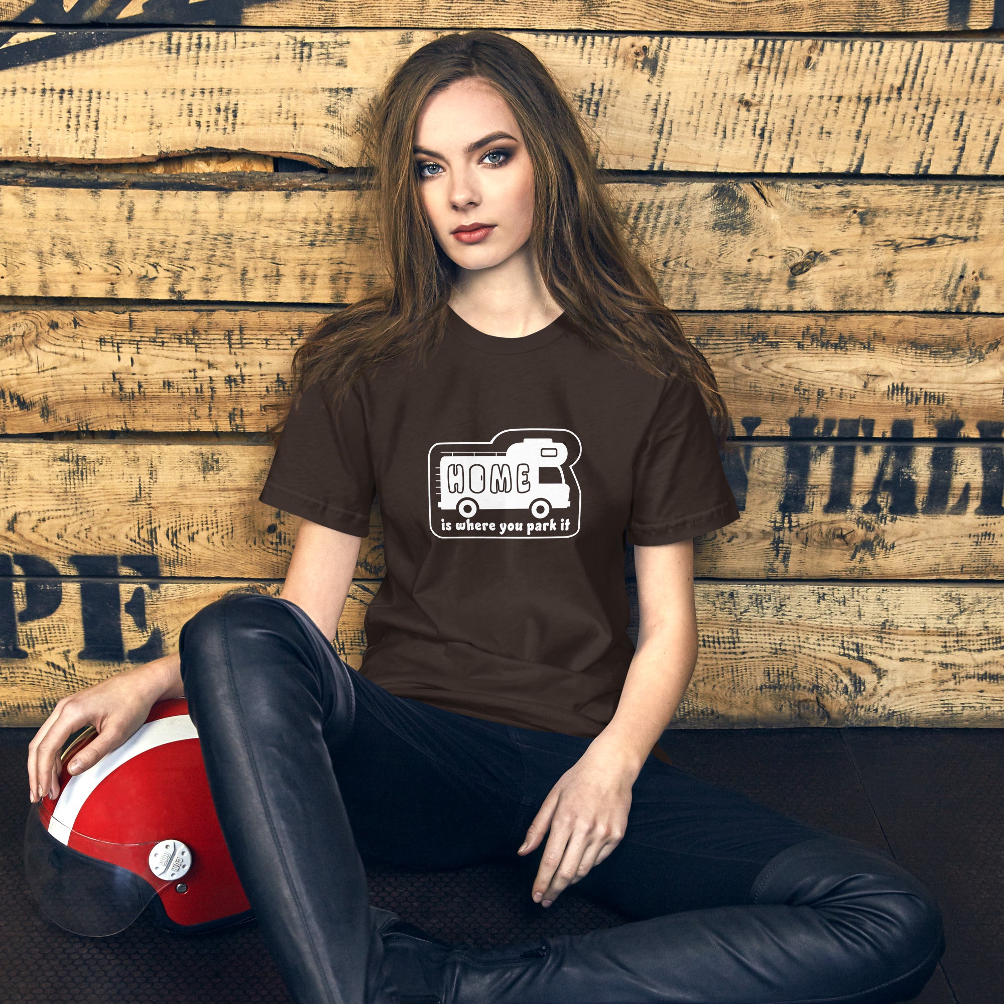 Unisex cotton t-shirt Bold Camper Van on dark colors