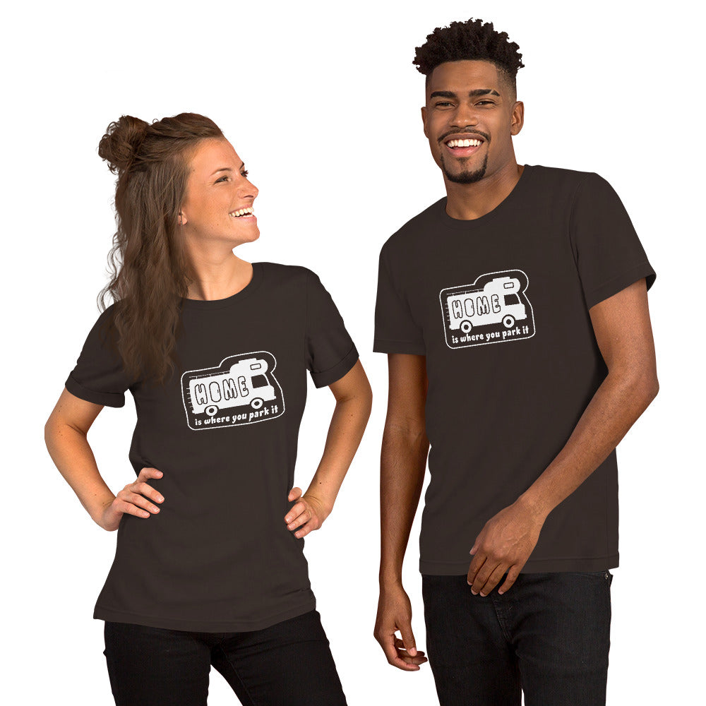 Unisex cotton t-shirt Bold Camper Van on dark colors