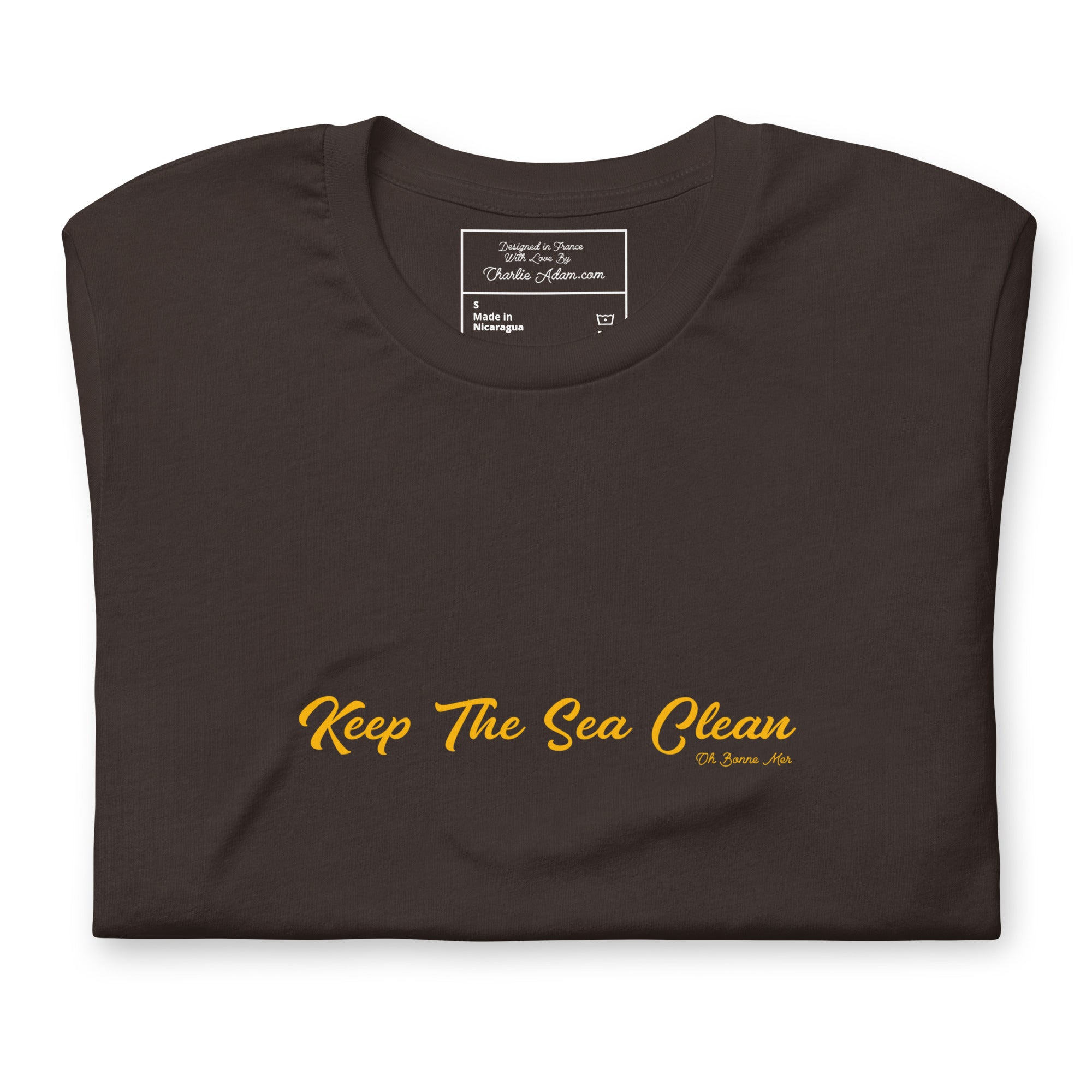 Unisex cotton t-shirt Keep The Sea Clean Gold on dark colors