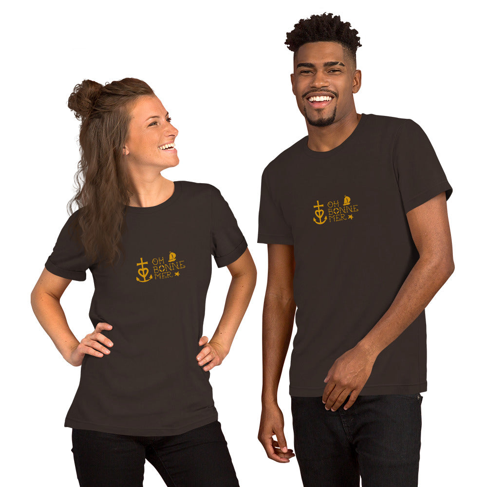 Unisex cotton t-shirt Oh Bonne Mer 2 on dark colors