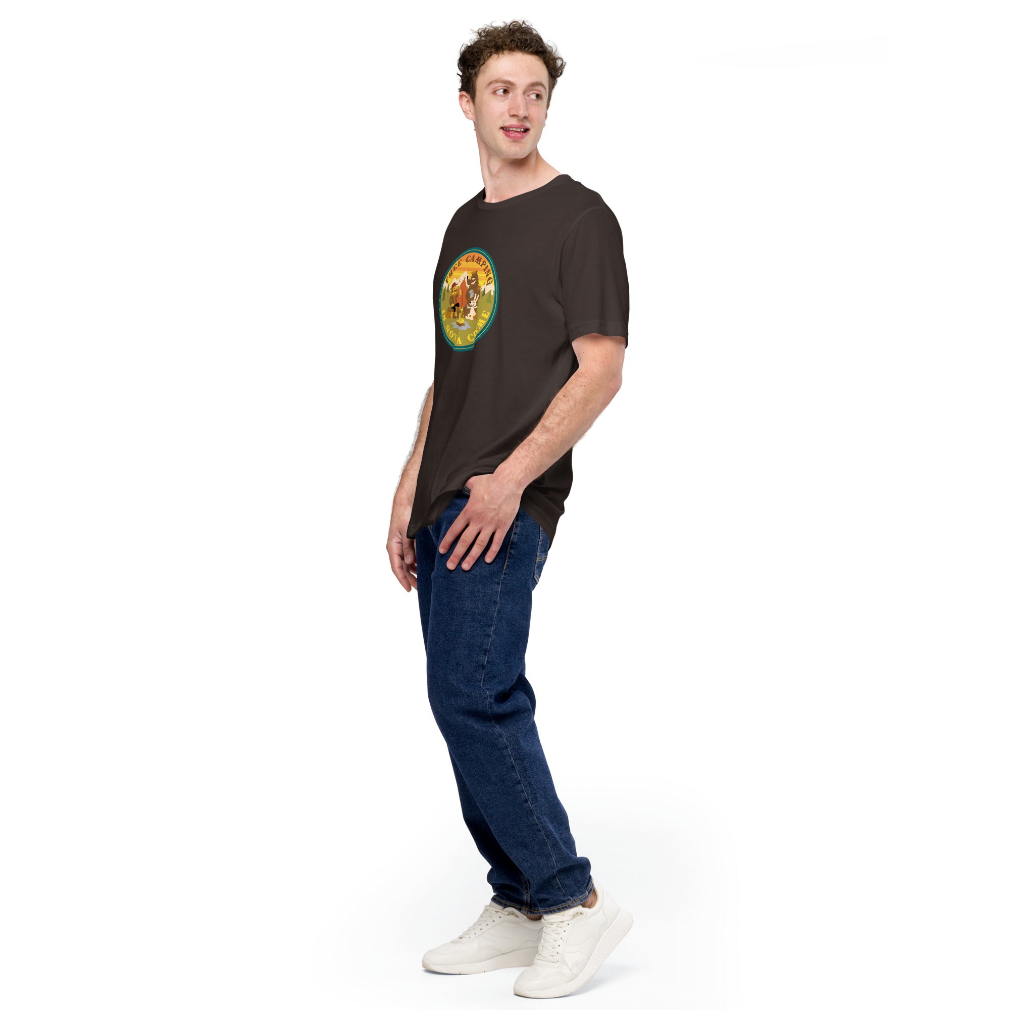 Unisex cotton t-shirt Free Camping is not a Crime on dark colors