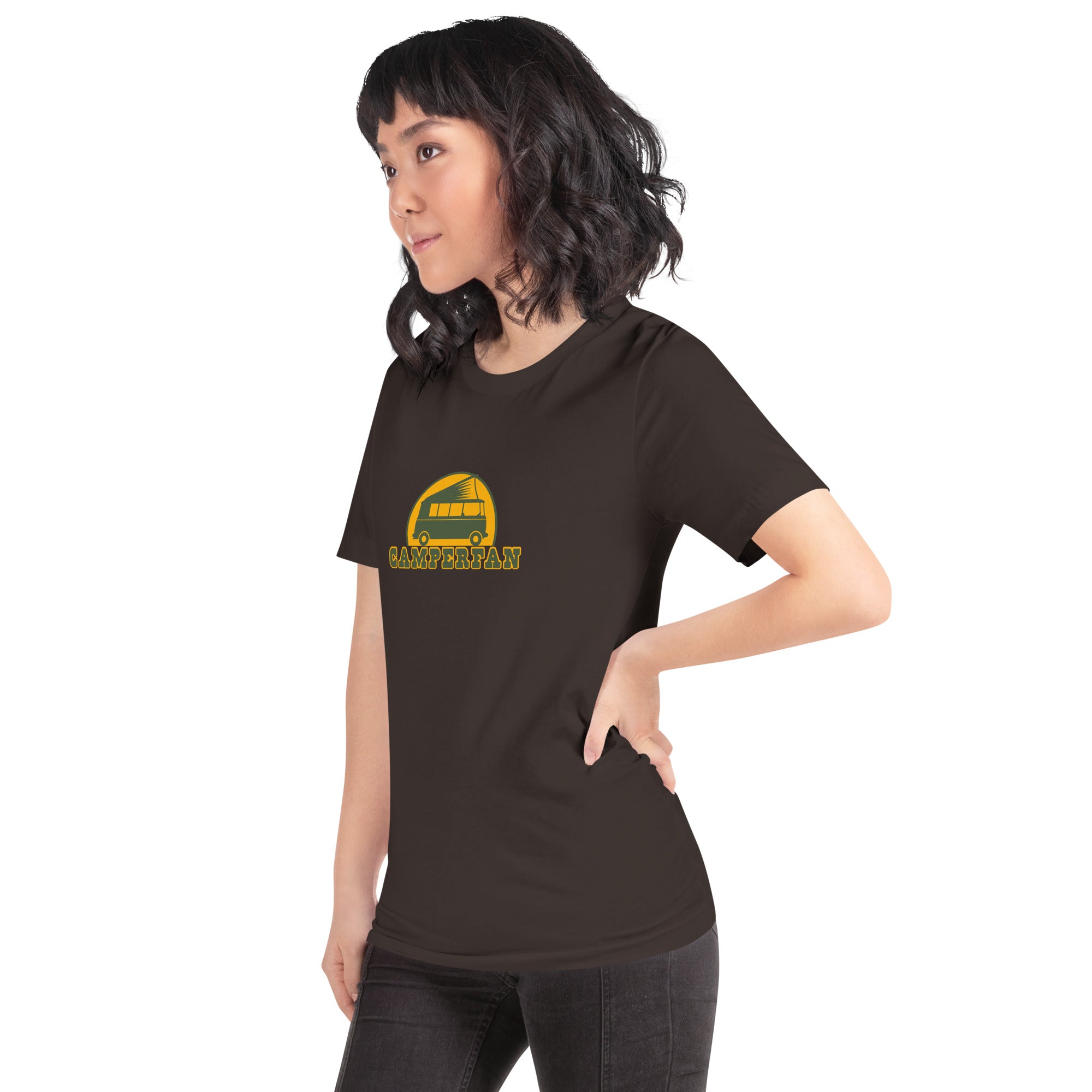 Unisex cotton t-shirt Camperfan on dark colors