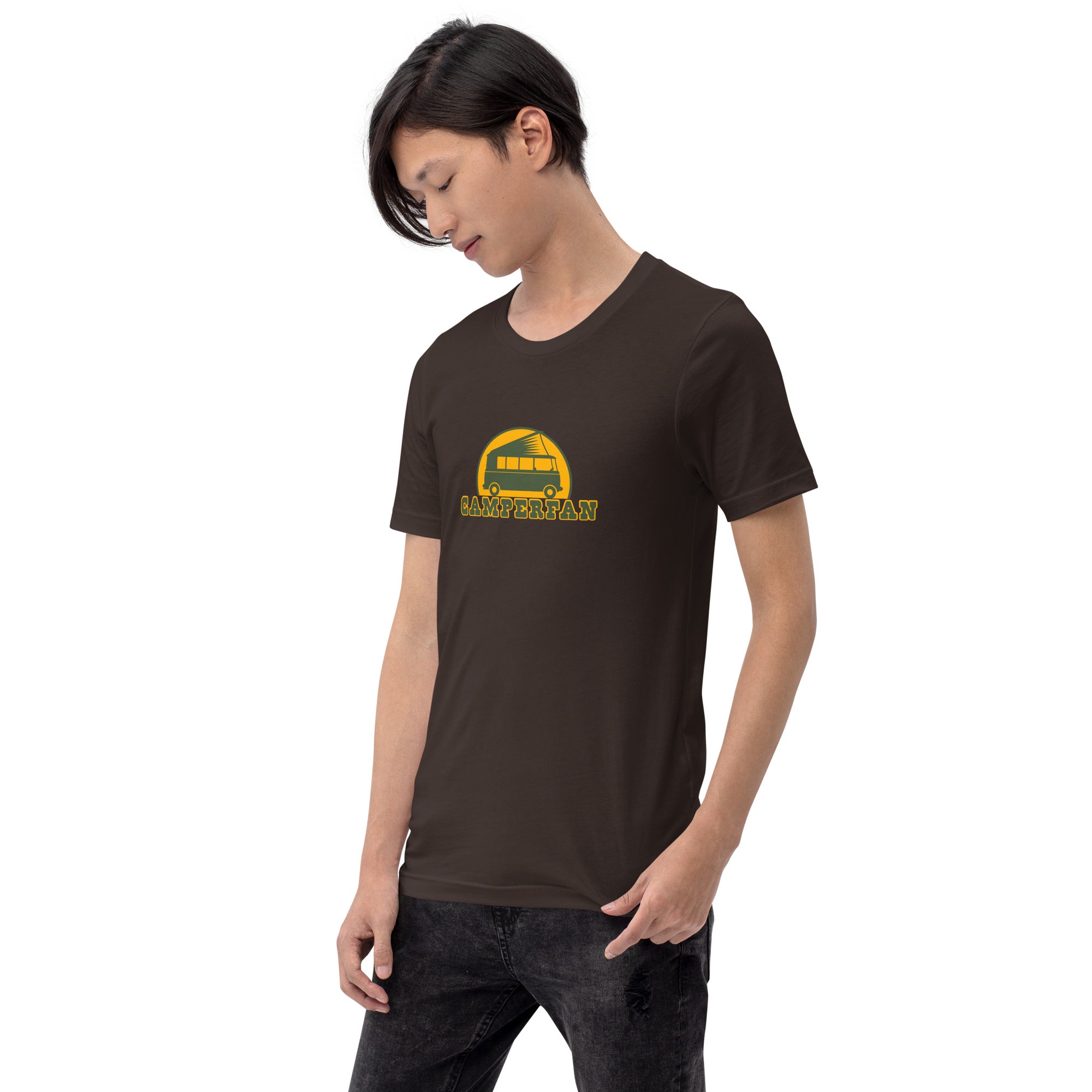 Unisex cotton t-shirt Camperfan on dark colors