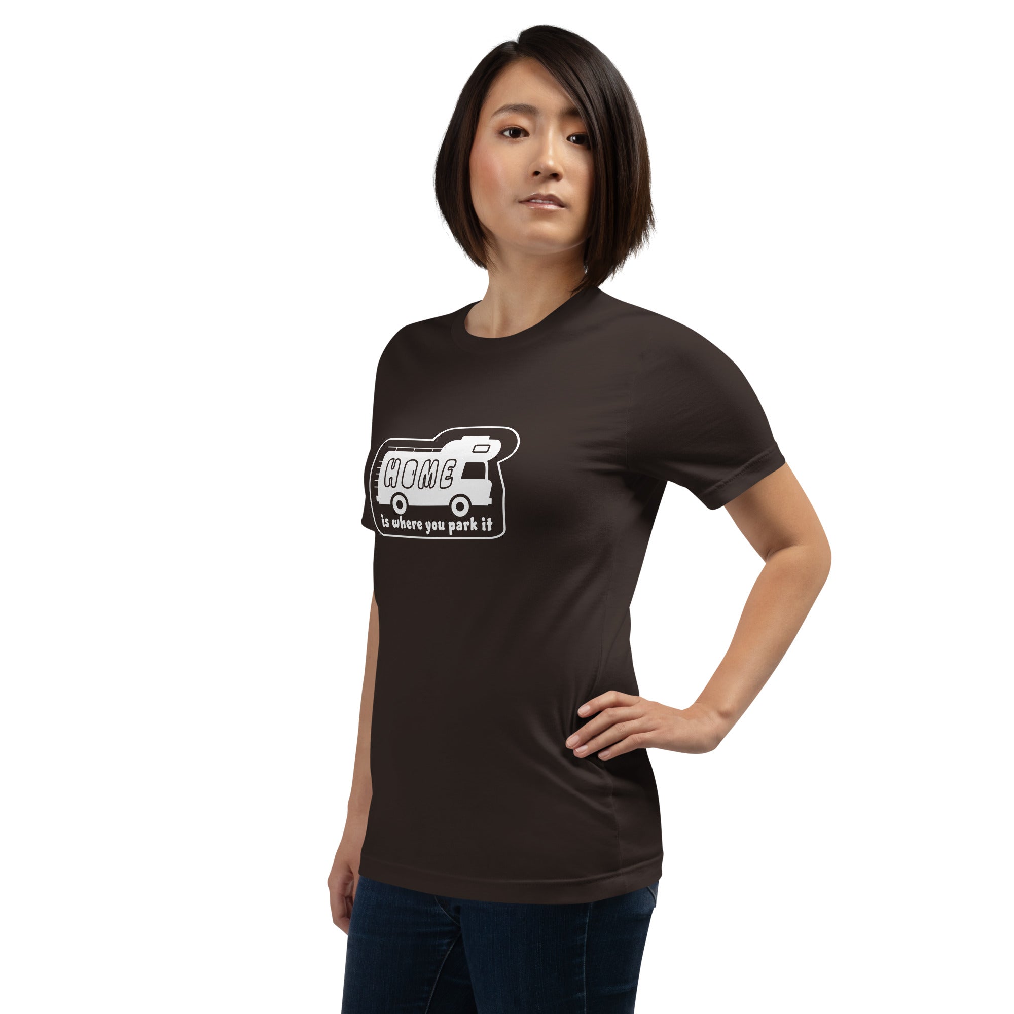 Unisex cotton t-shirt Bold Camper Van on dark colors