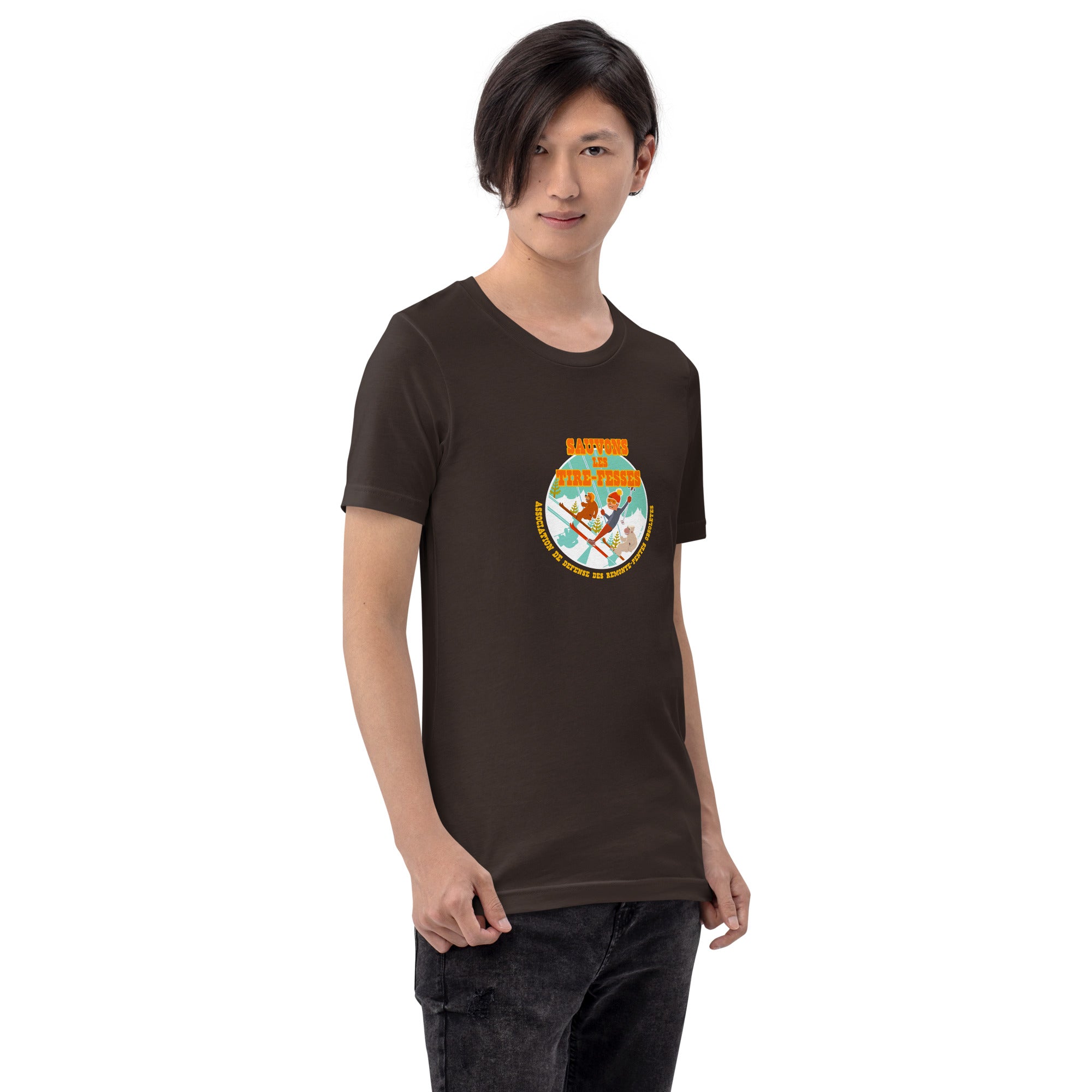 T-shirt en coton unisexe Sauvons les Tires-fesses sur couleurs foncées