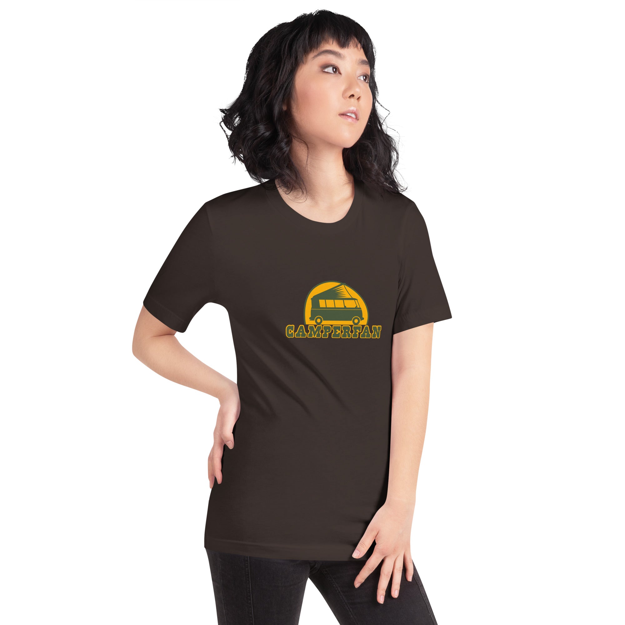 Unisex cotton t-shirt Camperfan on dark colors