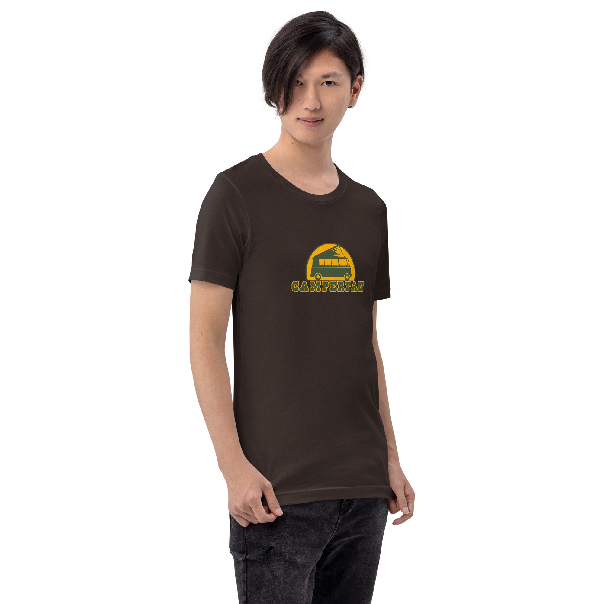 Unisex cotton t-shirt Camperfan on dark colors