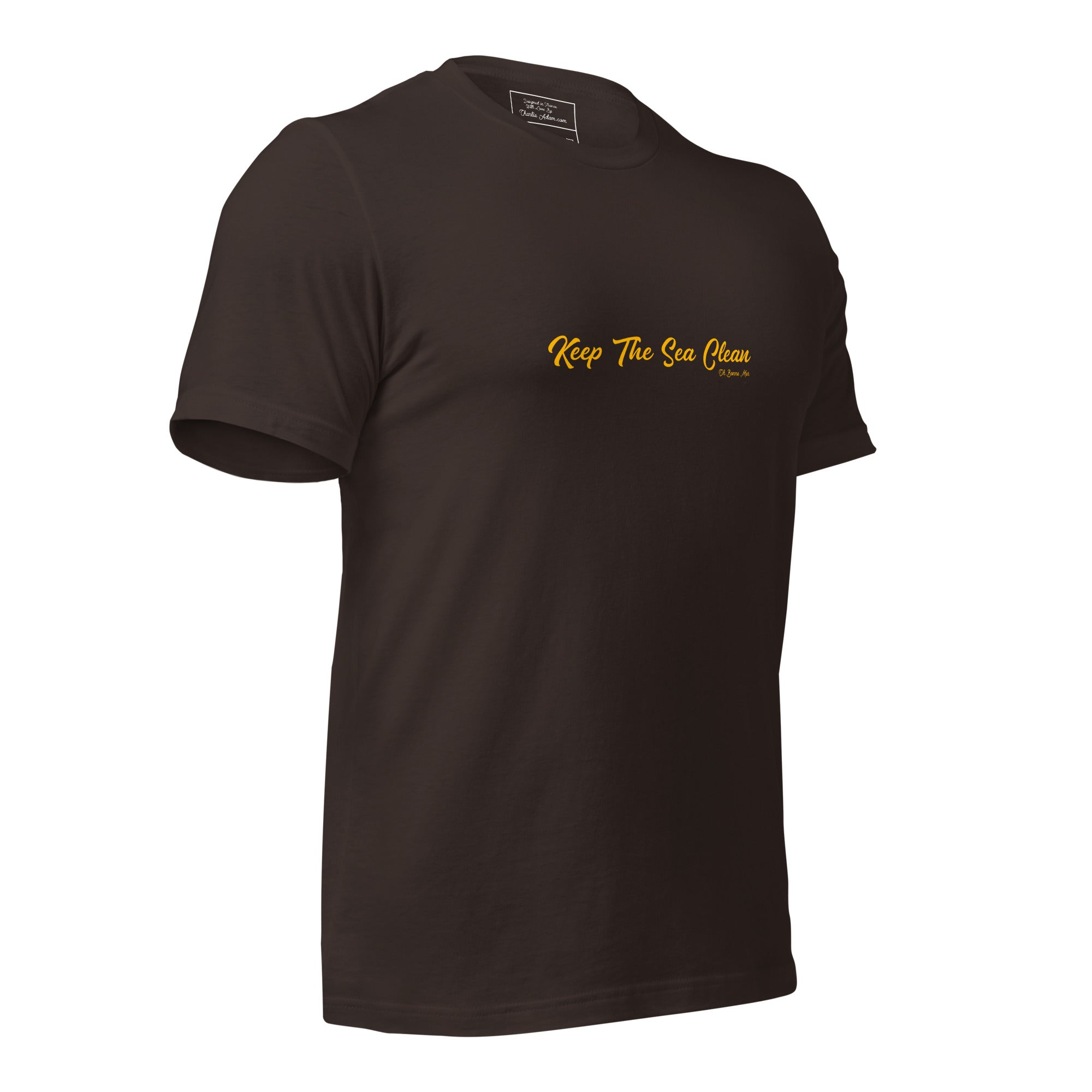 Unisex cotton t-shirt Keep The Sea Clean Gold on dark colors