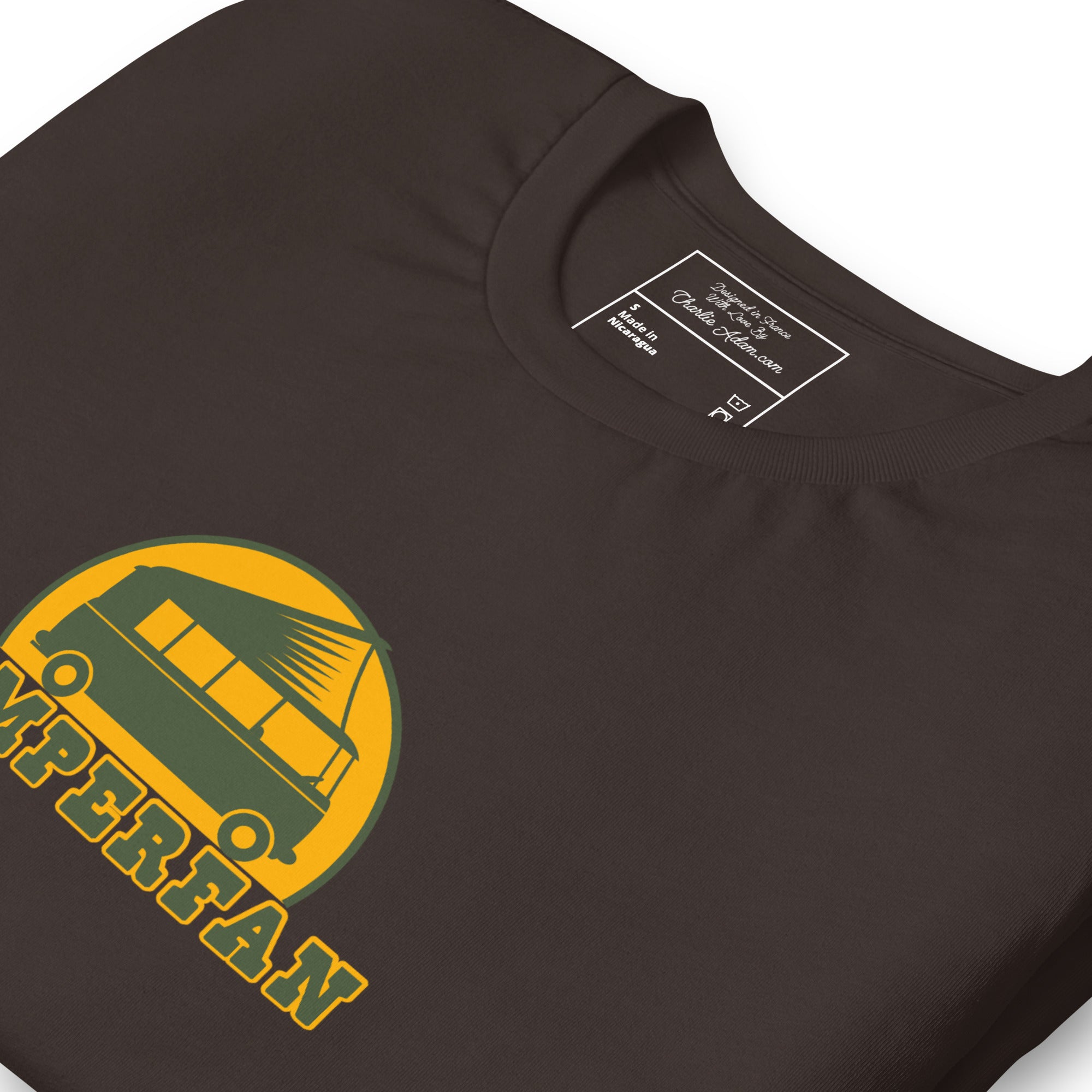 Unisex cotton t-shirt Camperfan on dark colors