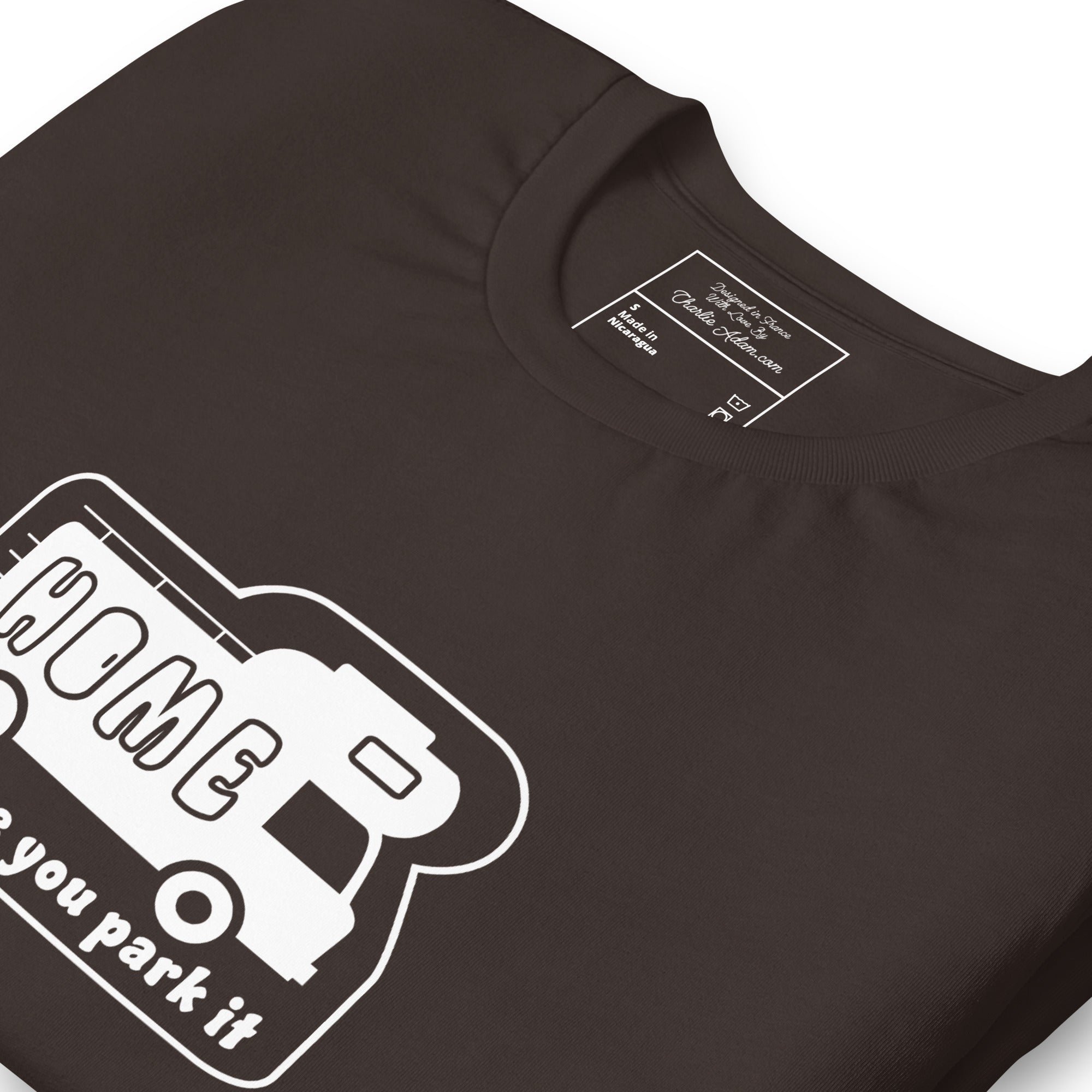 Unisex cotton t-shirt Bold Camper Van on dark colors