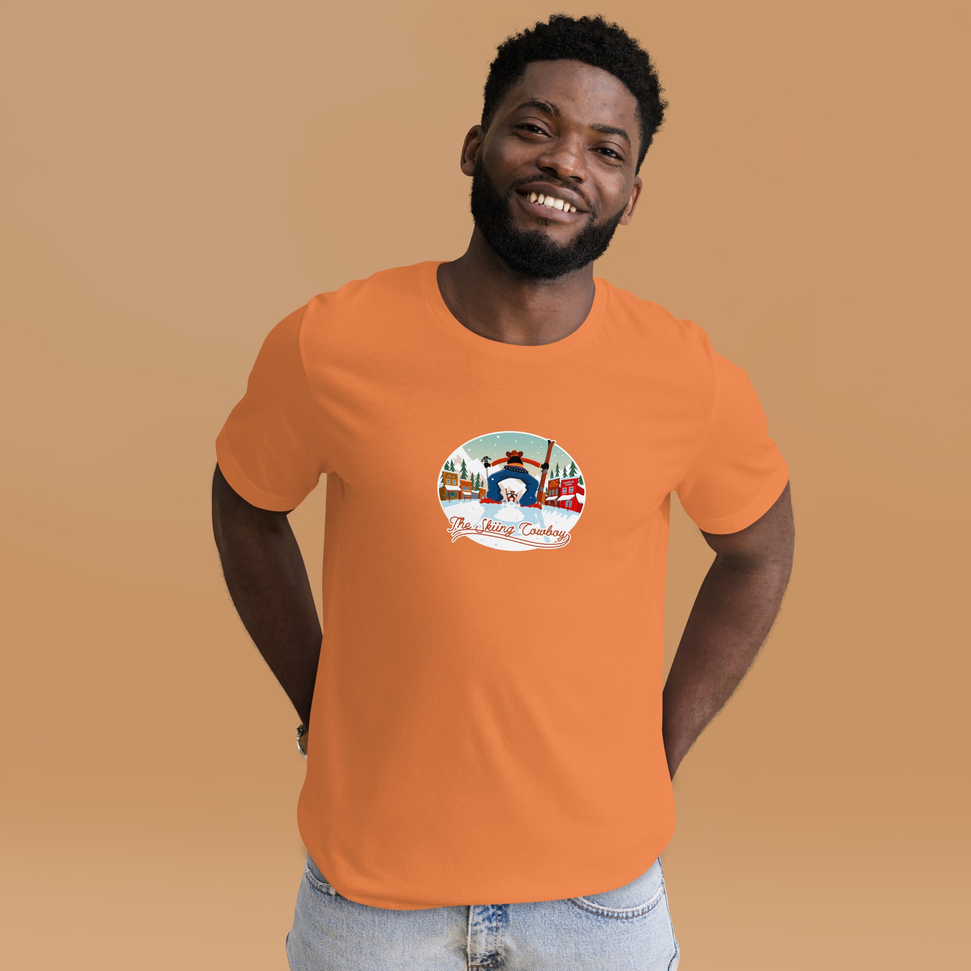 T-shirt en coton unisexe Ski Fight at OK Corral sur couleurs vives
