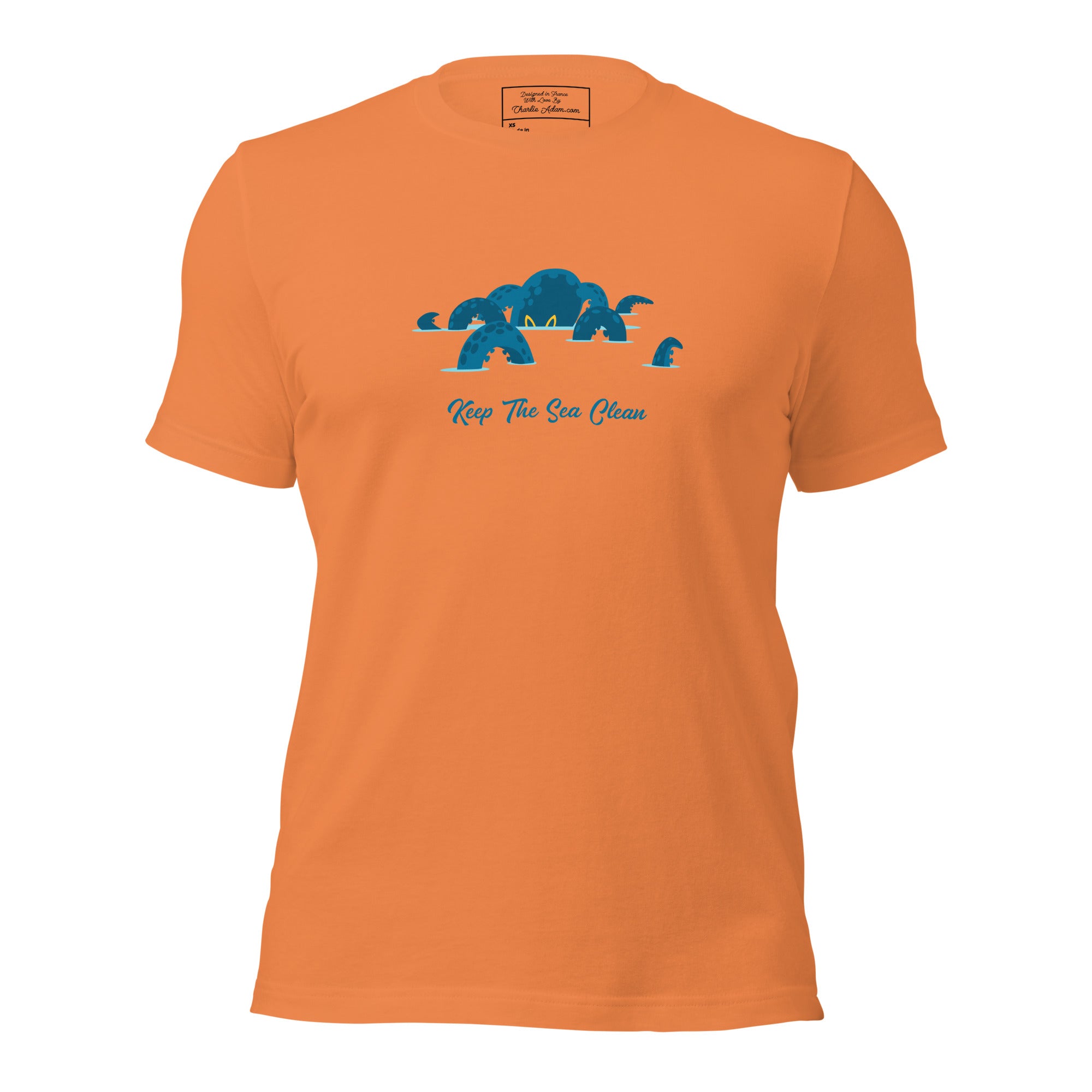 T-shirt en coton unisexe Octopus Blue sur couleurs vives