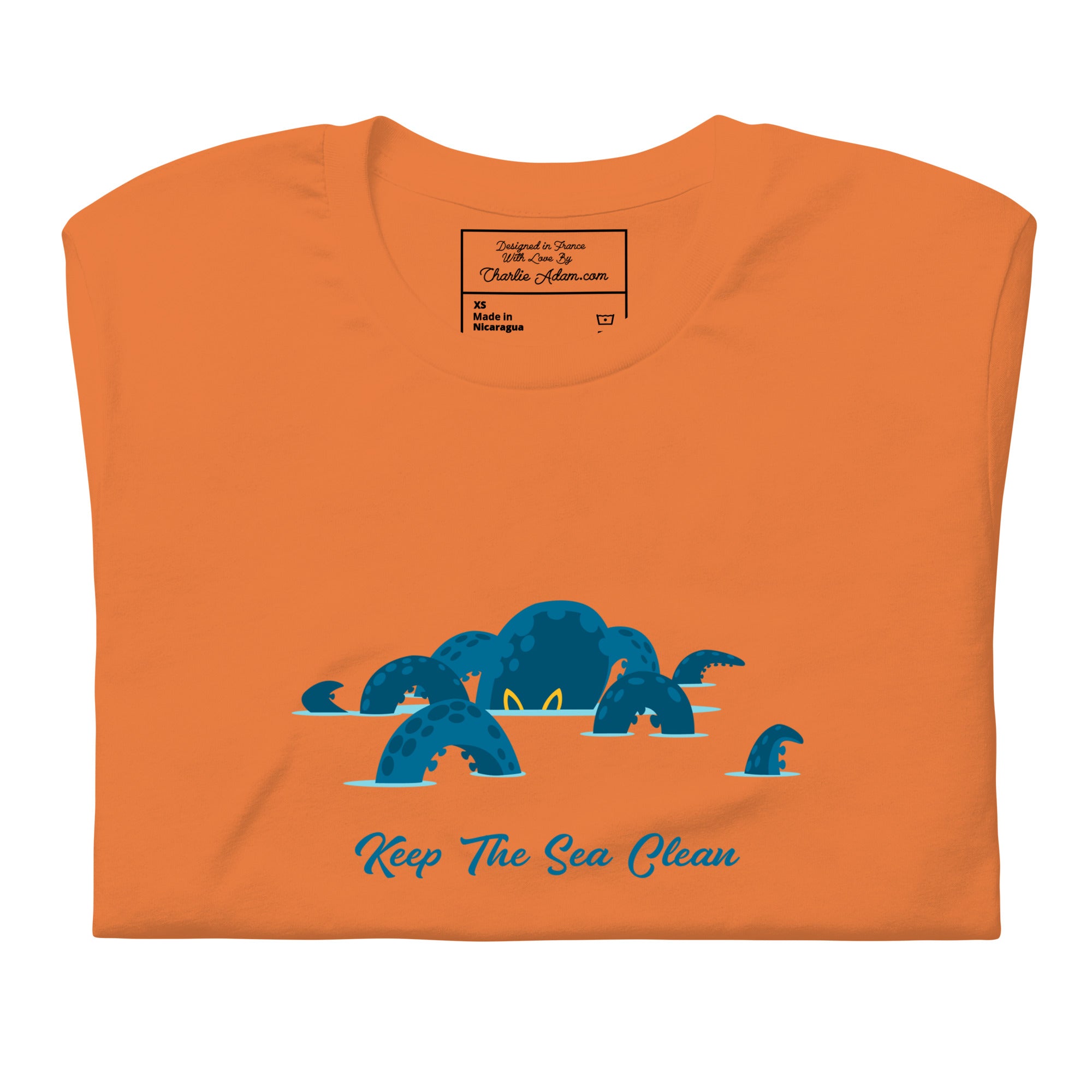 T-shirt en coton unisexe Octopus Blue sur couleurs vives