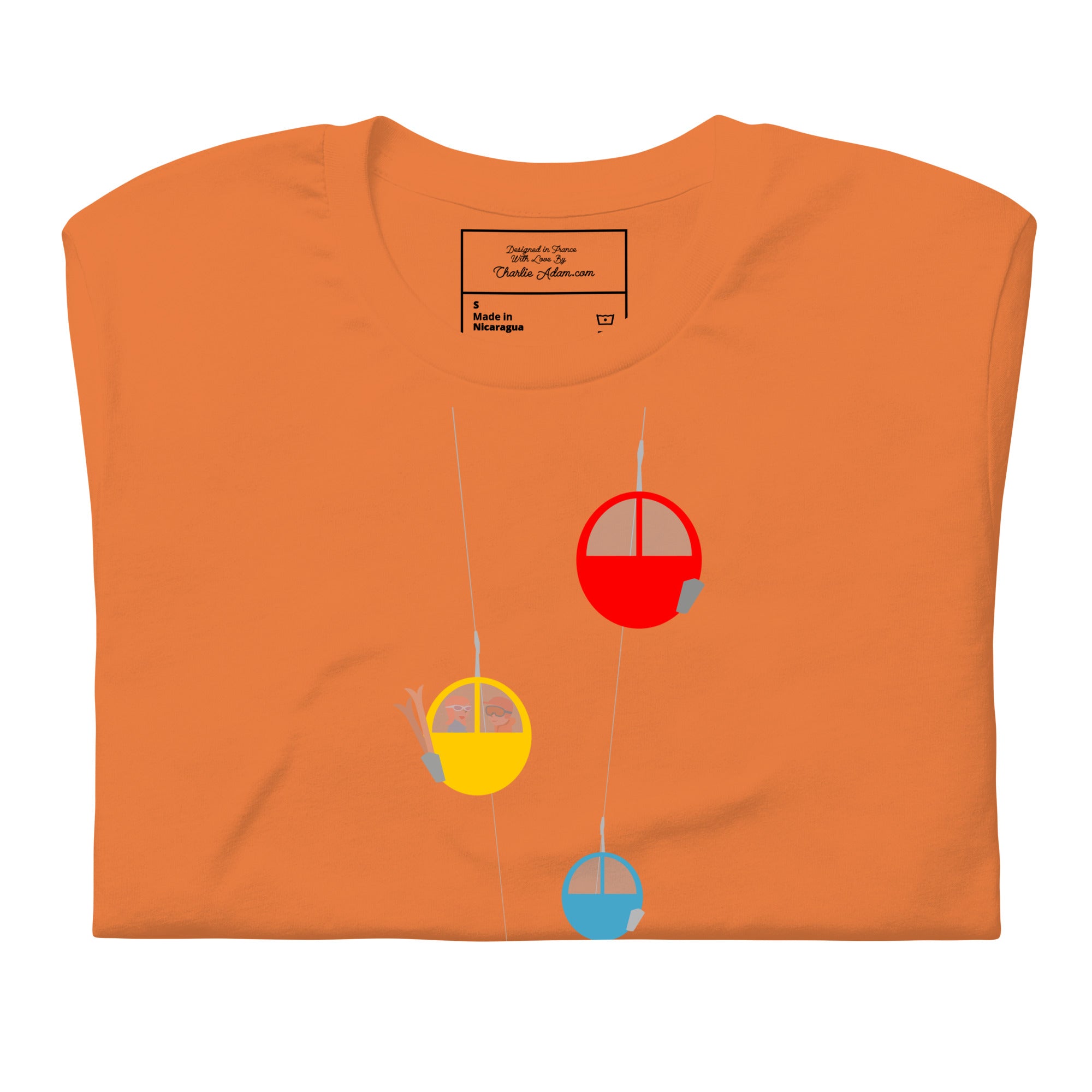 T-shirt en coton unisexe Gondolas in the mist sur couleurs vives