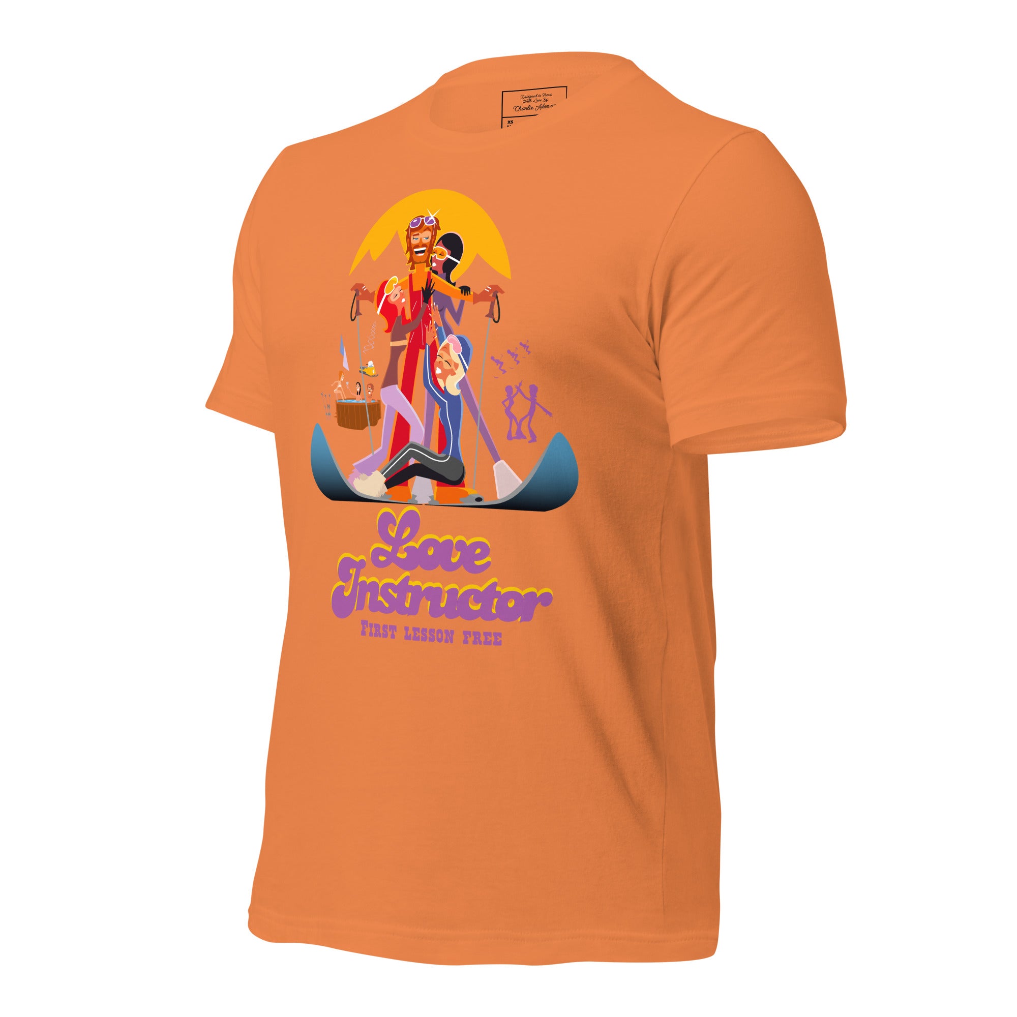 T-shirt en coton unisexe Love instructor First lesson free sur couleurs claires