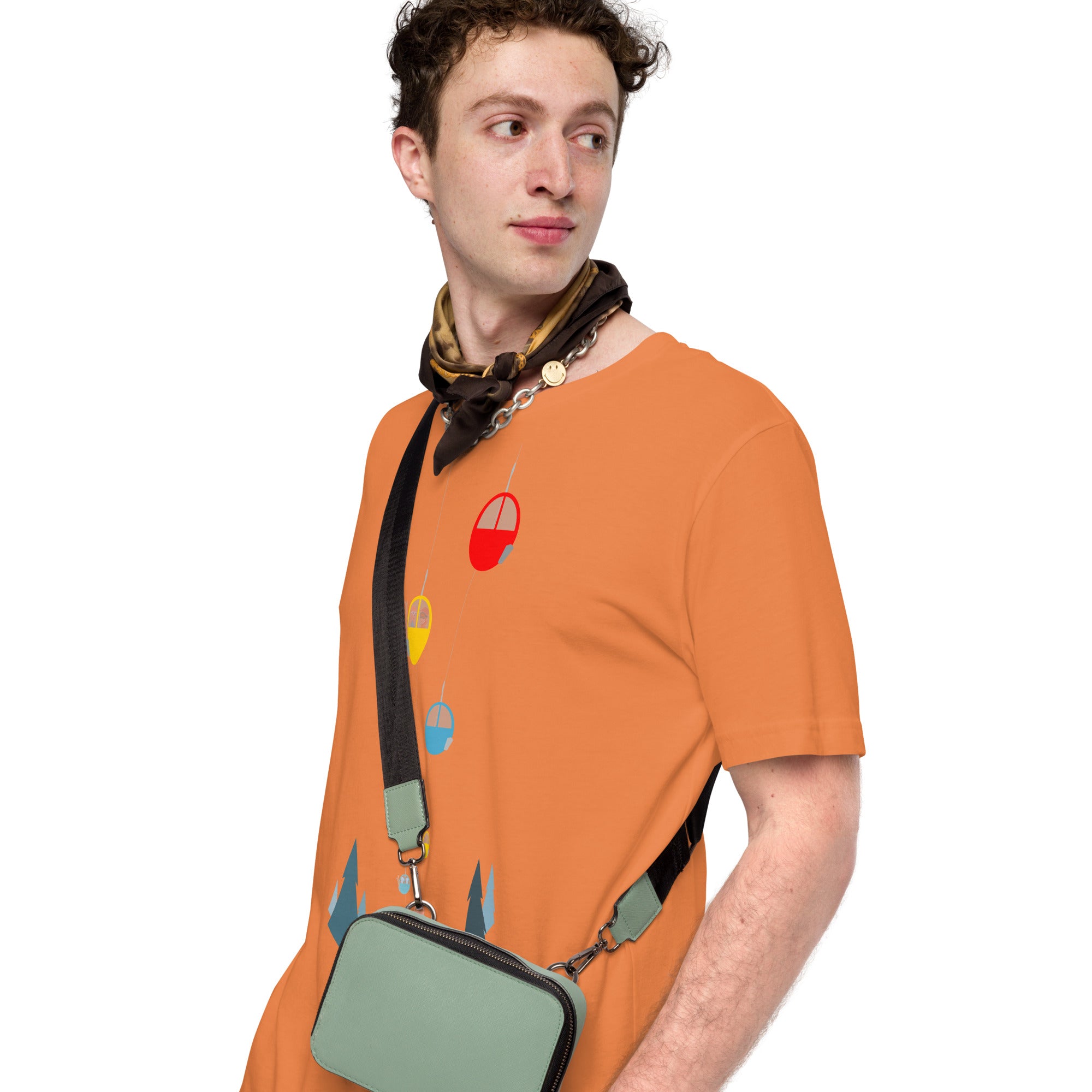 T-shirt en coton unisexe Gondolas in the mist sur couleurs vives