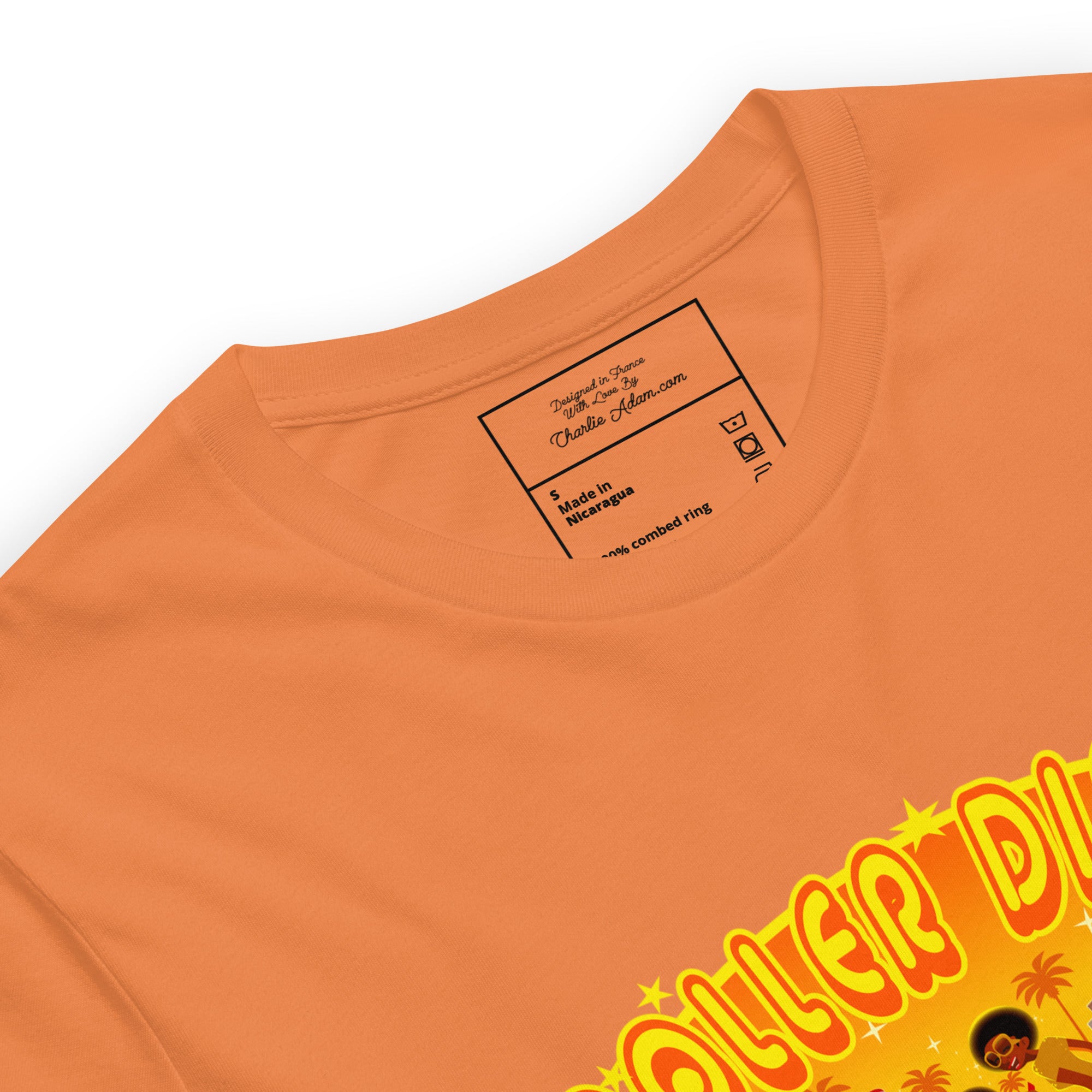 T-shirt en coton unisexe Roller Disco 1975 sur couleurs vives