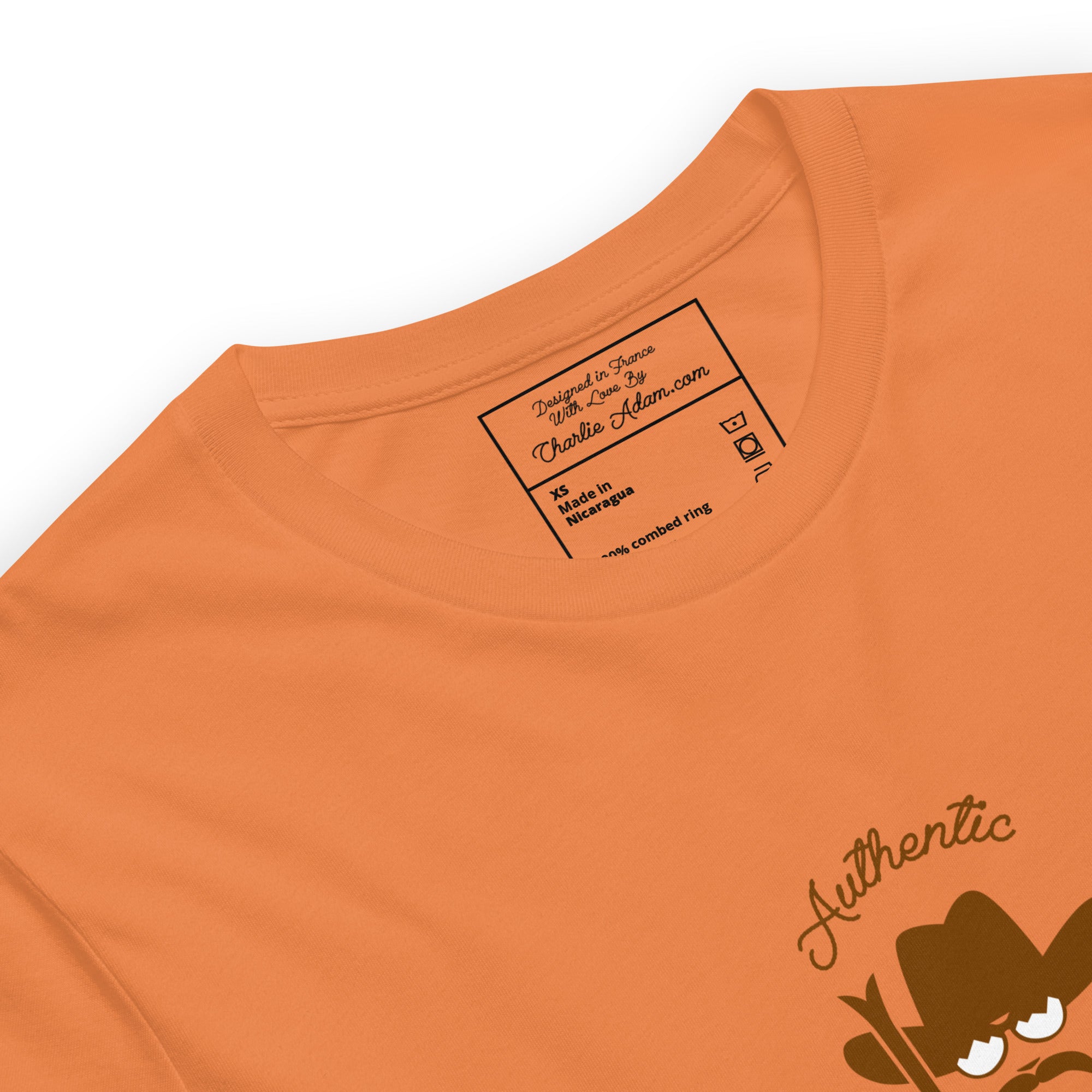 Unisex cotton t-shirt Authentic Skiing Cowboy on bright colors