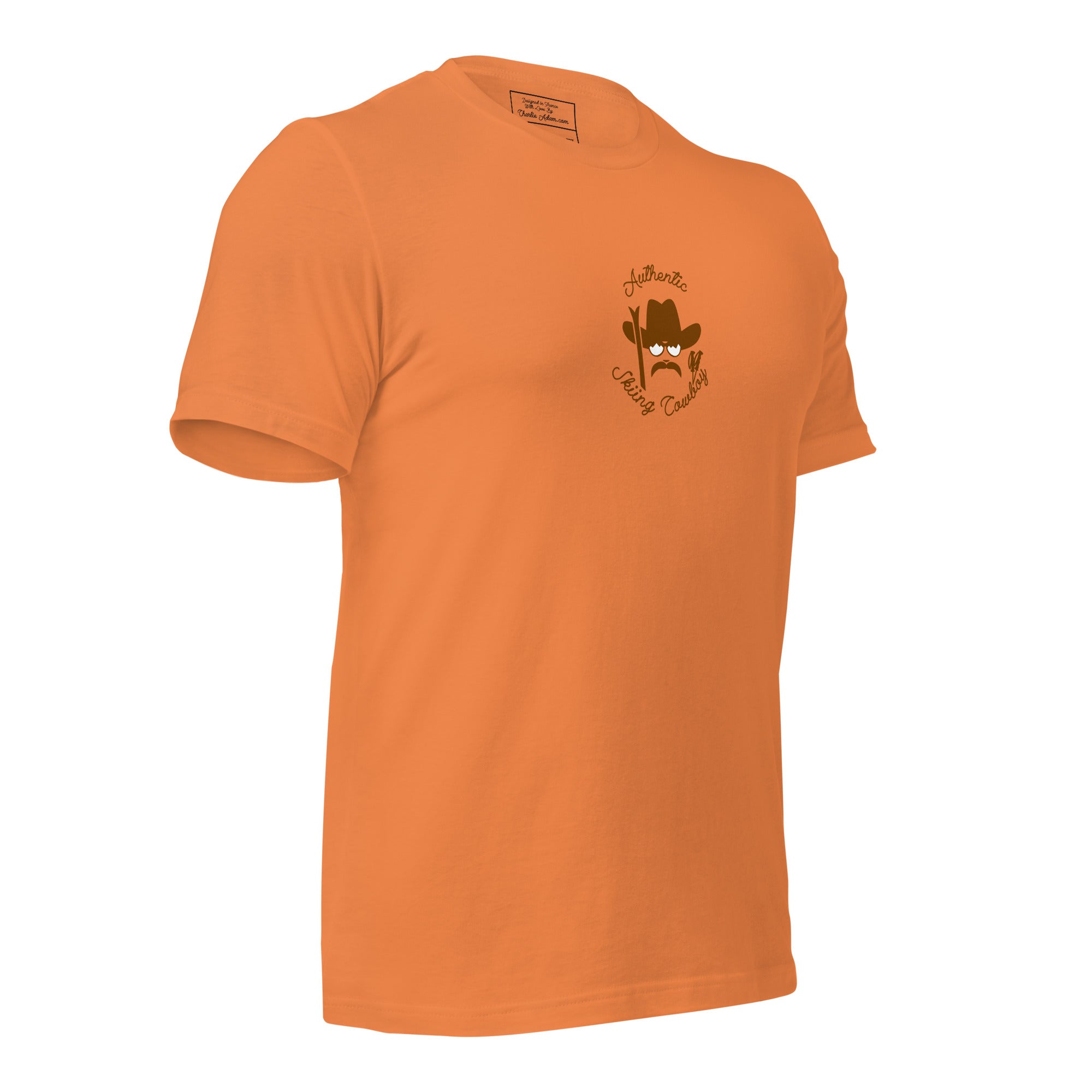 Unisex cotton t-shirt Authentic Skiing Cowboy on bright colors