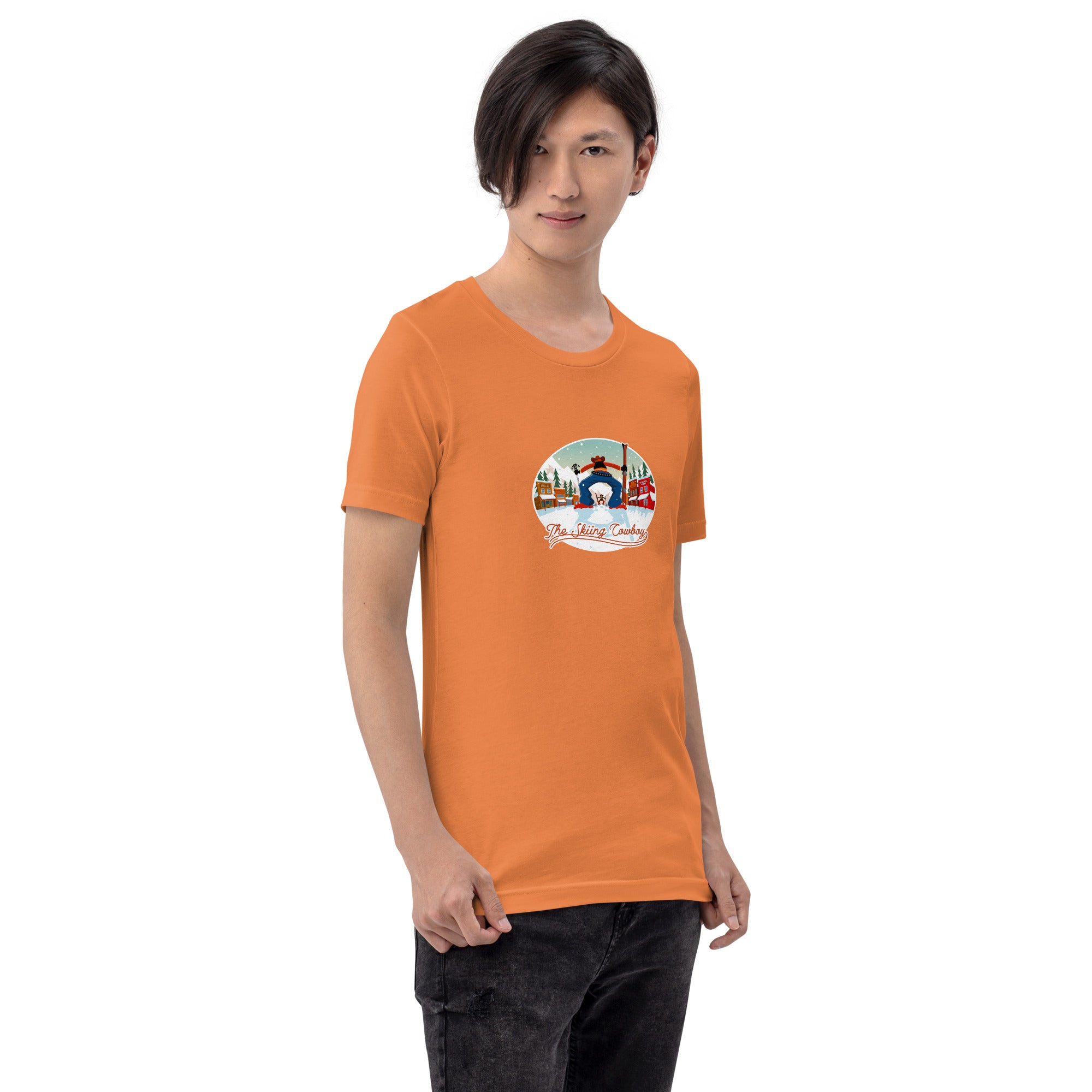 T-shirt en coton unisexe Ski Fight at OK Corral sur couleurs vives