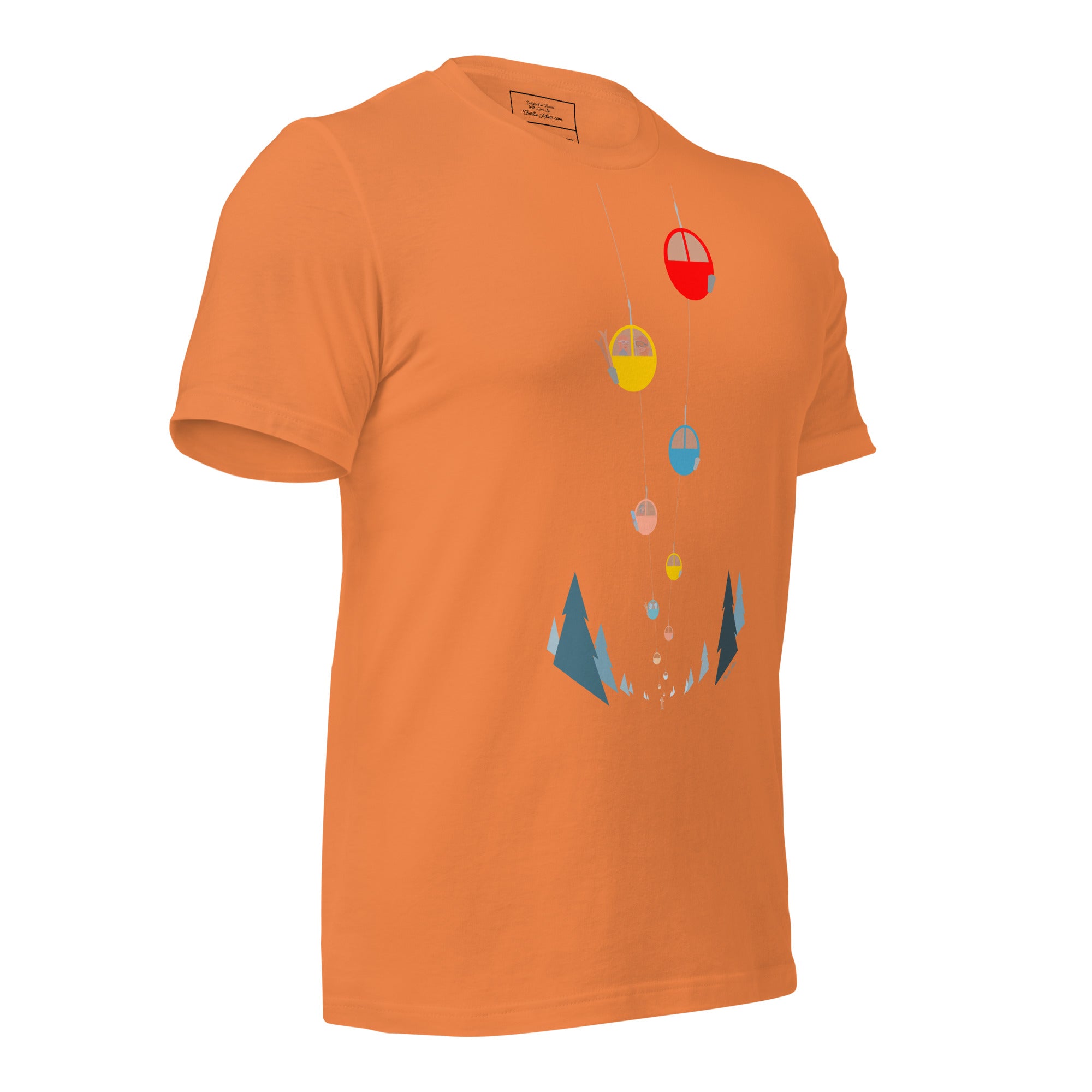 T-shirt en coton unisexe Gondolas in the mist sur couleurs vives