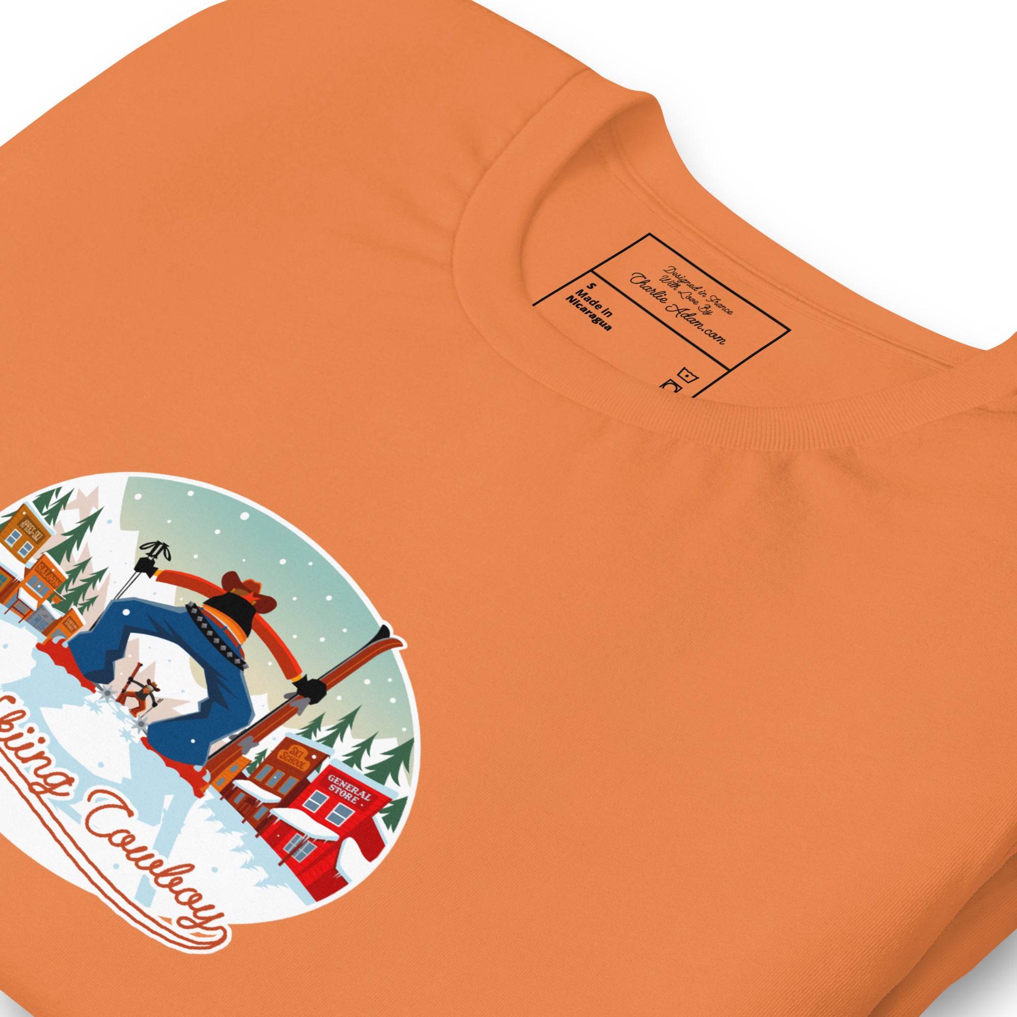 T-shirt en coton unisexe Ski Fight at OK Corral sur couleurs vives
