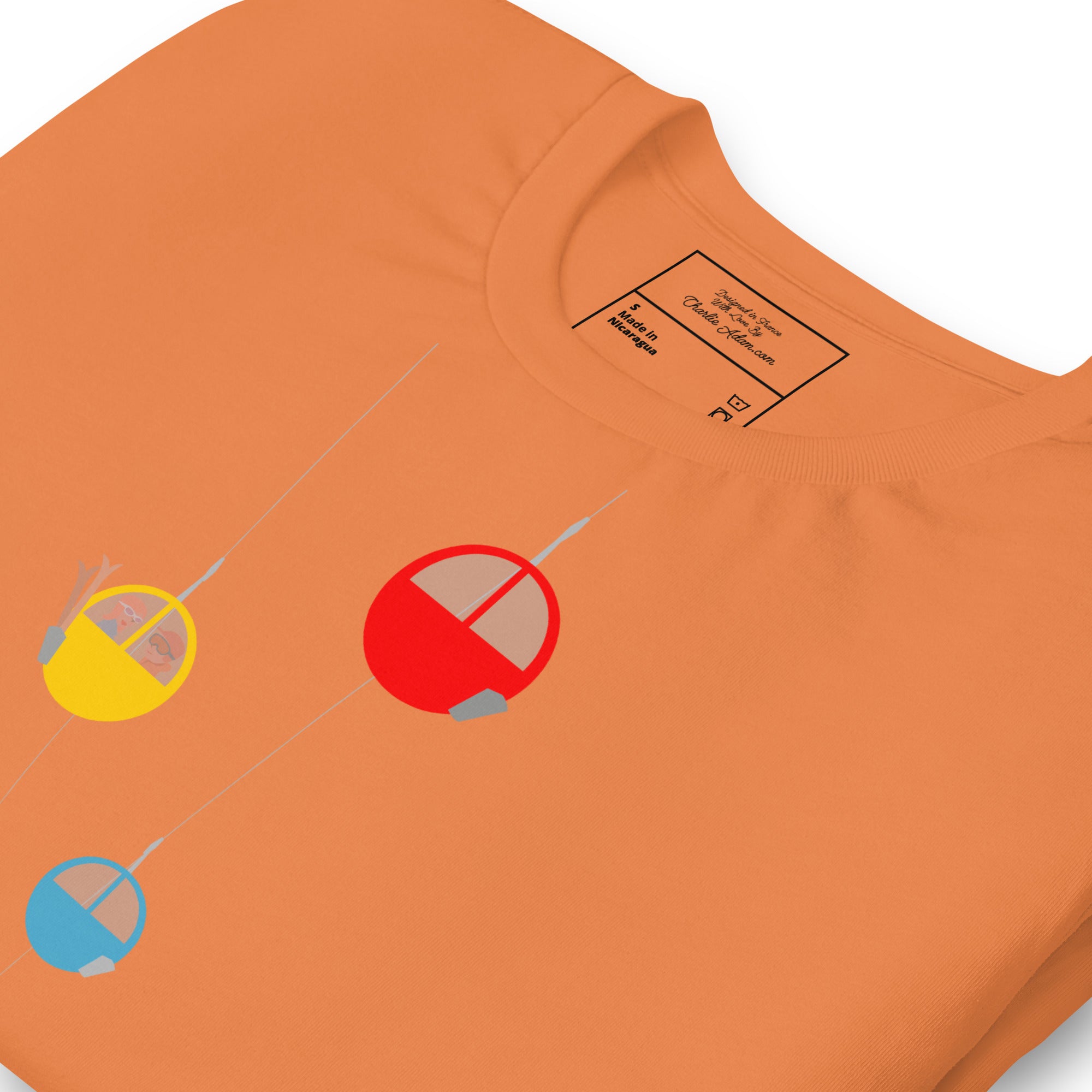 T-shirt en coton unisexe Gondolas in the mist sur couleurs vives