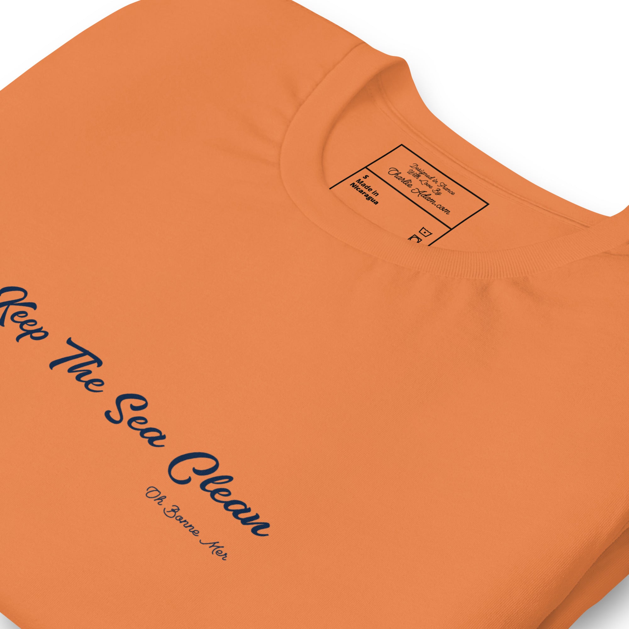 Unisex cotton t-shirt Keep The Sea Clean Navy on bright colors