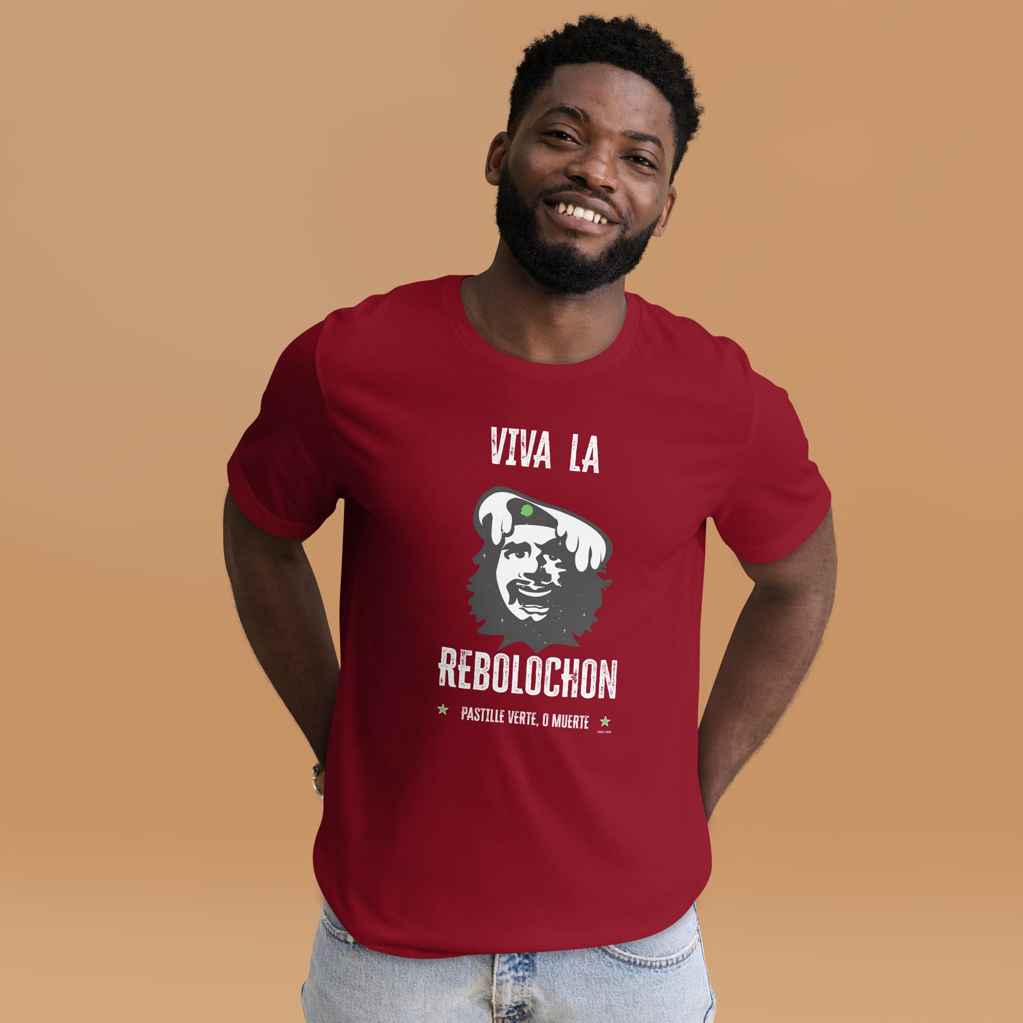 T-shirt en coton unisexe Viva la Rebolochon sur couleurs foncées